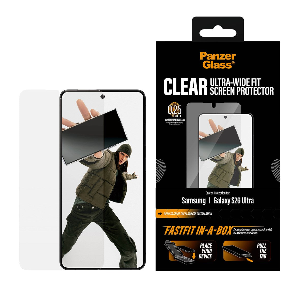 PanzerGlass® Skærmbeskyttelse Samsung Galaxy S26 Ultra | Ultra-Wide Fit m. FASTFIT IN-A-BOX