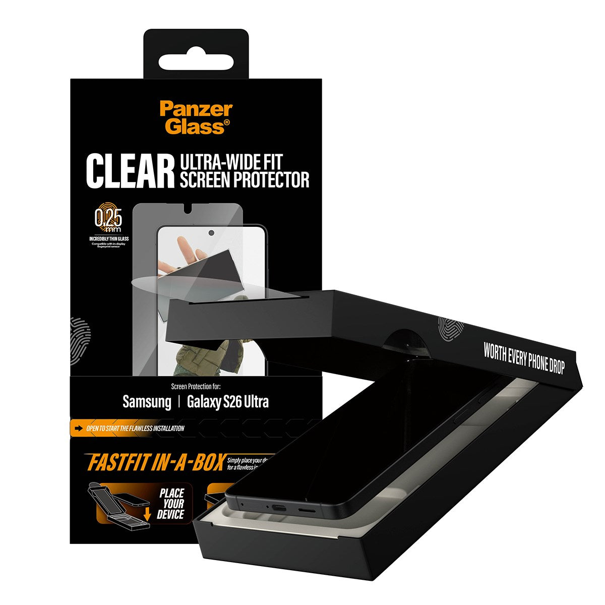 PanzerGlass® Skærmbeskyttelse Samsung Galaxy S26 Ultra | Ultra-Wide Fit m. FASTFIT IN-A-BOX