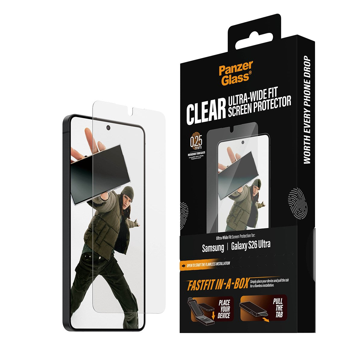 PanzerGlass® Skærmbeskyttelse Samsung Galaxy S26 Ultra | Ultra-Wide Fit m. FASTFIT IN-A-BOX