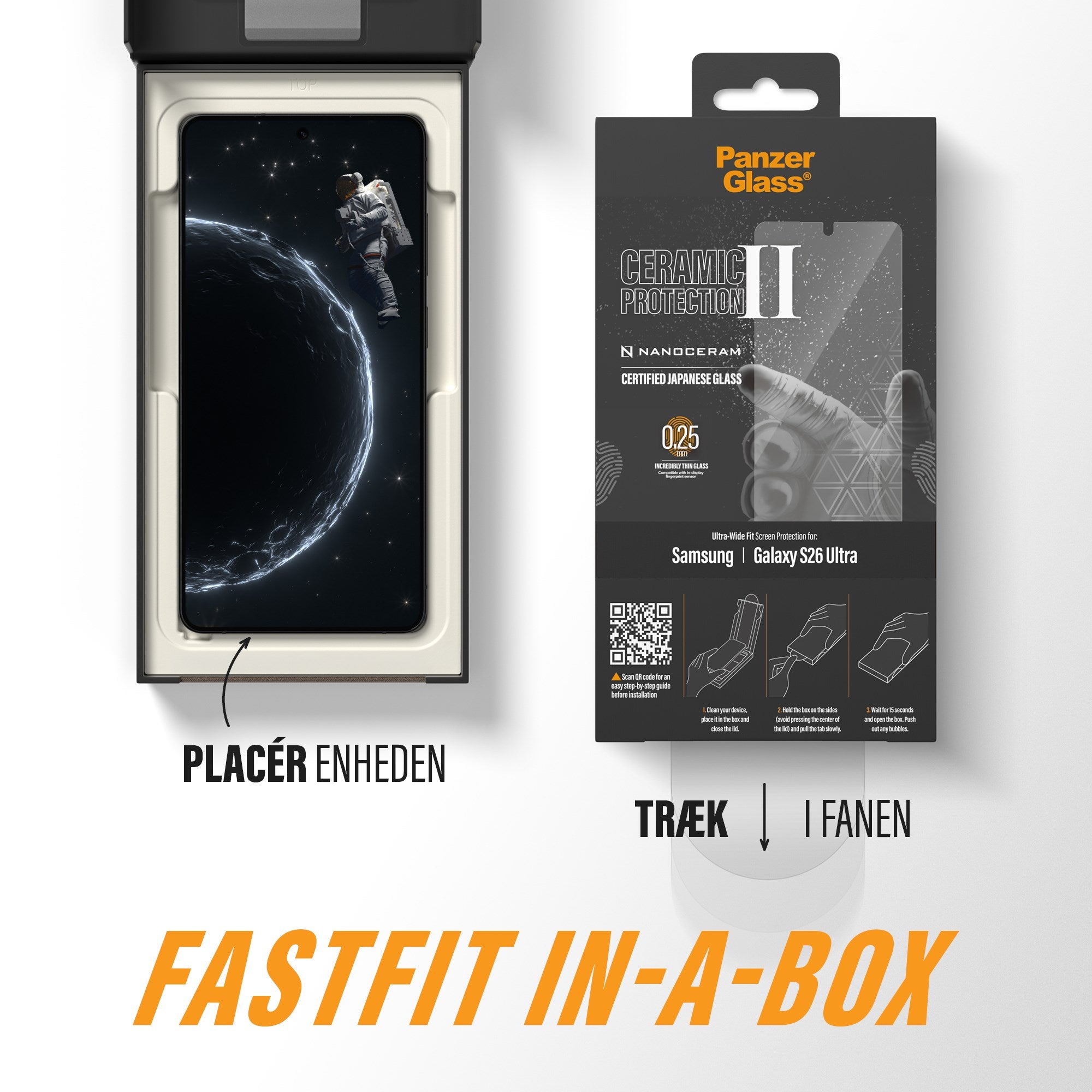 PanzerGlass® Ceramic Skærmbeskyttelse Samsung Galaxy S26 Ultra | Ultra-Wide Fit m. FASTFIT IN-A-BOX