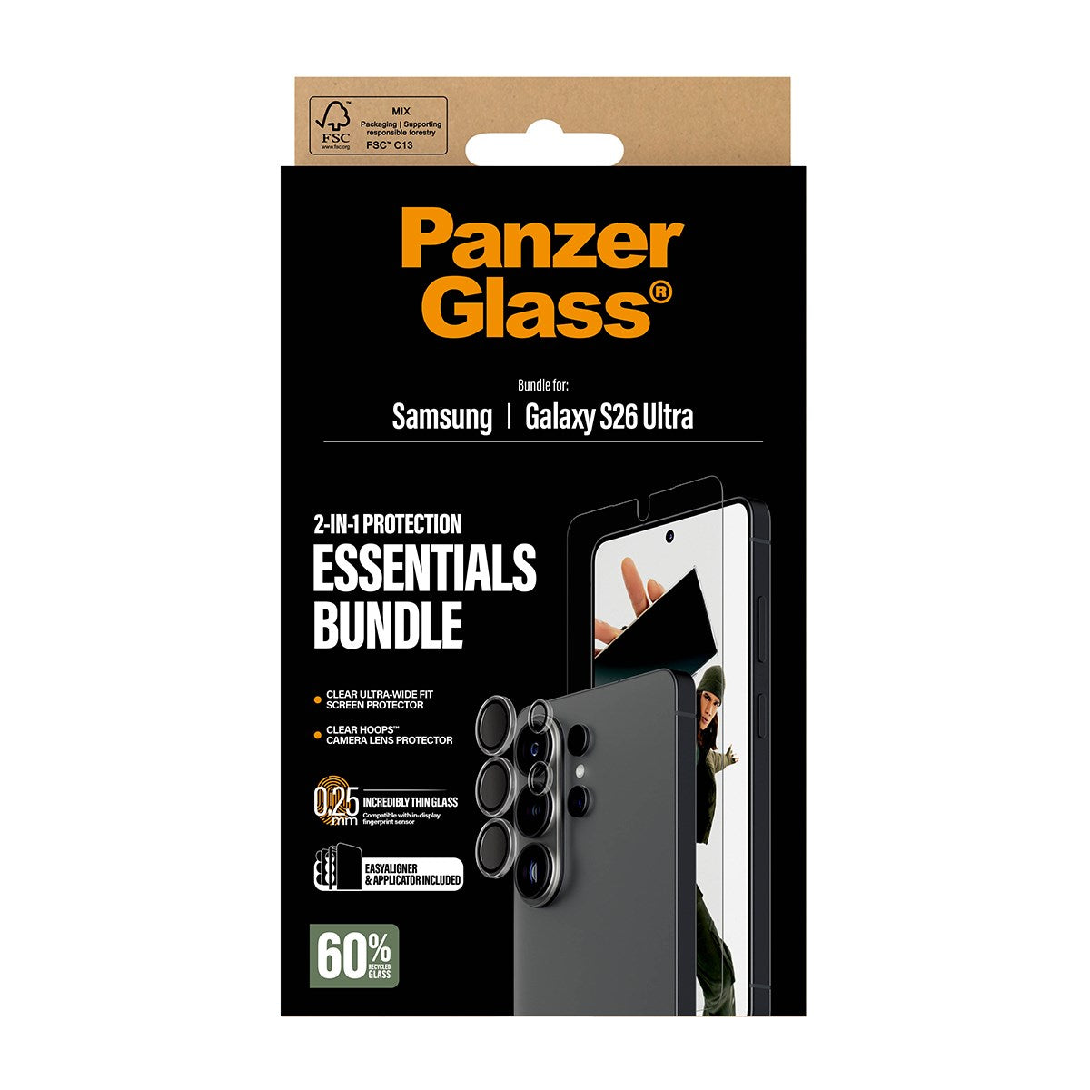 PanzerGlass® Hoops® 2-in-1 Pakke Samsung Galaxy S26 Ultra | Ultra-Wide Fit