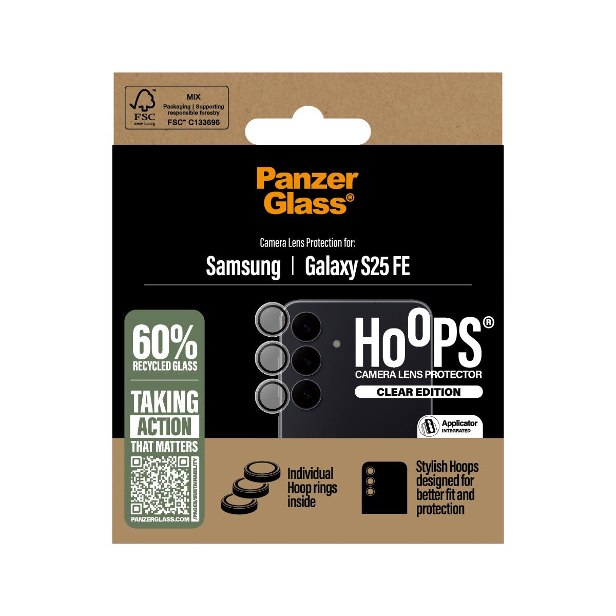 PanzerGlass® Hoops® Kameralinsebeskytter Transparent Samsung Galaxy S25 FE 5G