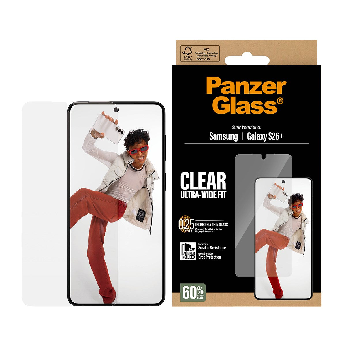 PanzerGlass® Skærmbeskyttelse Samsung Galaxy S26+ | Ultra-Wide Fit m. EasyAligner