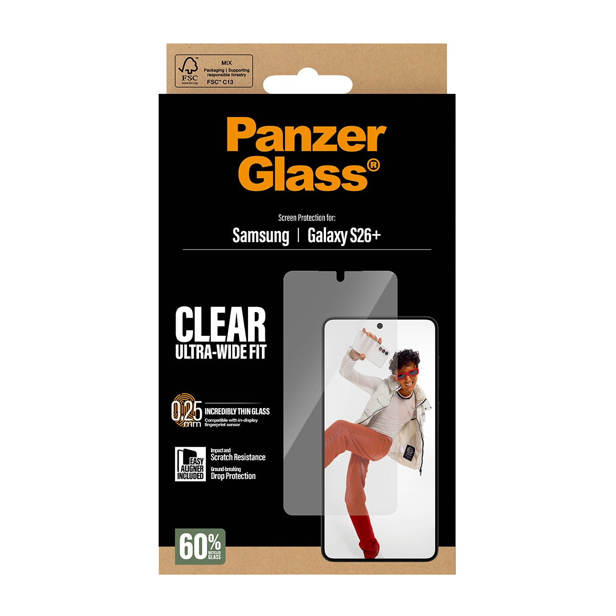 PanzerGlass® Skærmbeskyttelse Samsung Galaxy S26+ | Ultra-Wide Fit m. EasyAligner