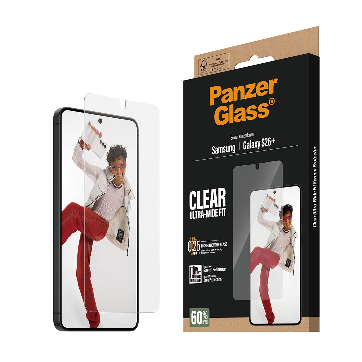 PanzerGlass® Skærmbeskyttelse Samsung Galaxy S26+ | Ultra-Wide Fit m. EasyAligner