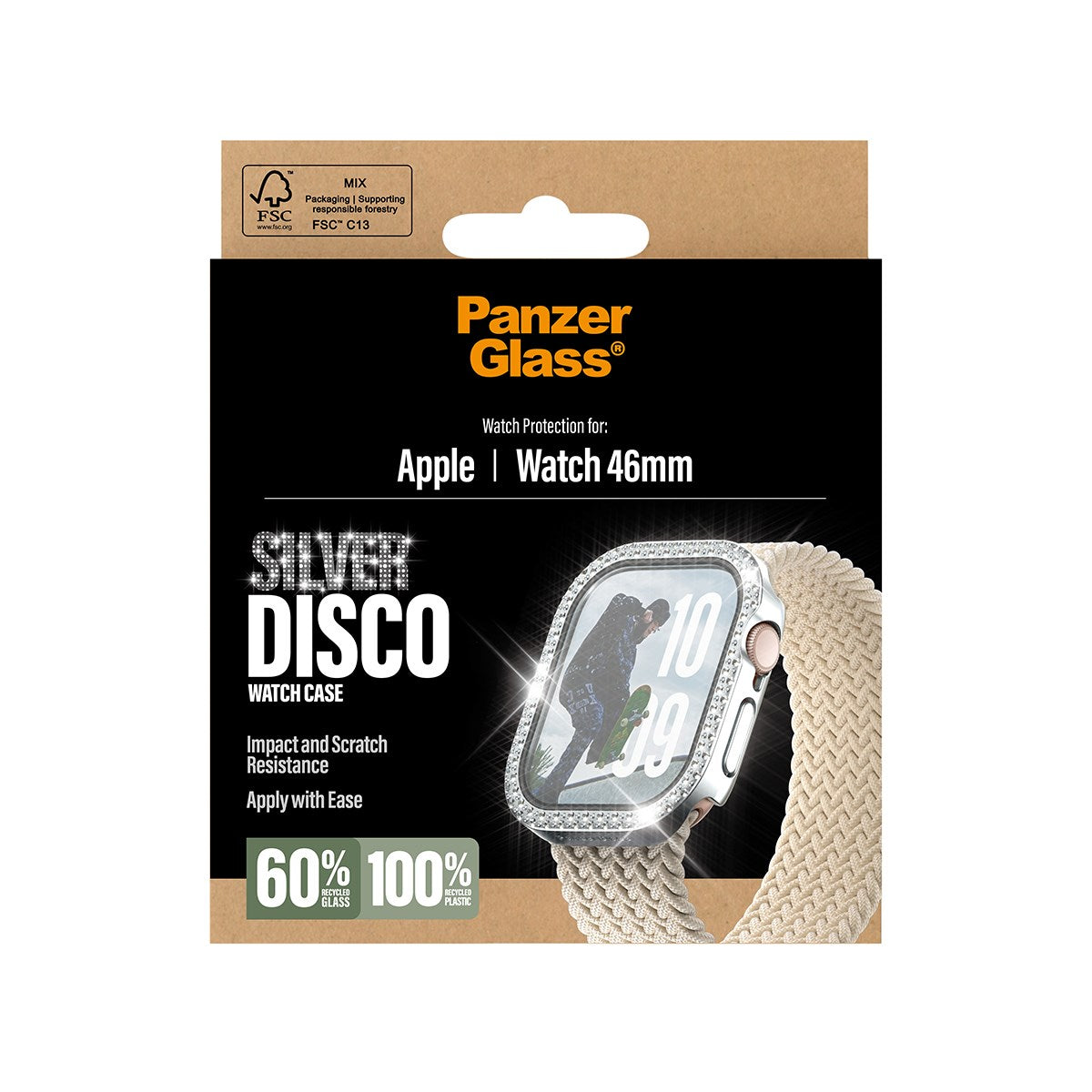 PanzerGlass® Skærmbeskyttelse Full body Disco Sølv Apple Watch Series 11 | 10 | 46mm