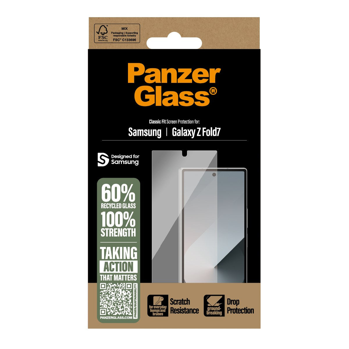 PanzerGlass® Skærmbeskyttelse Samsung Galaxy Z Fold7 | Classic Fit