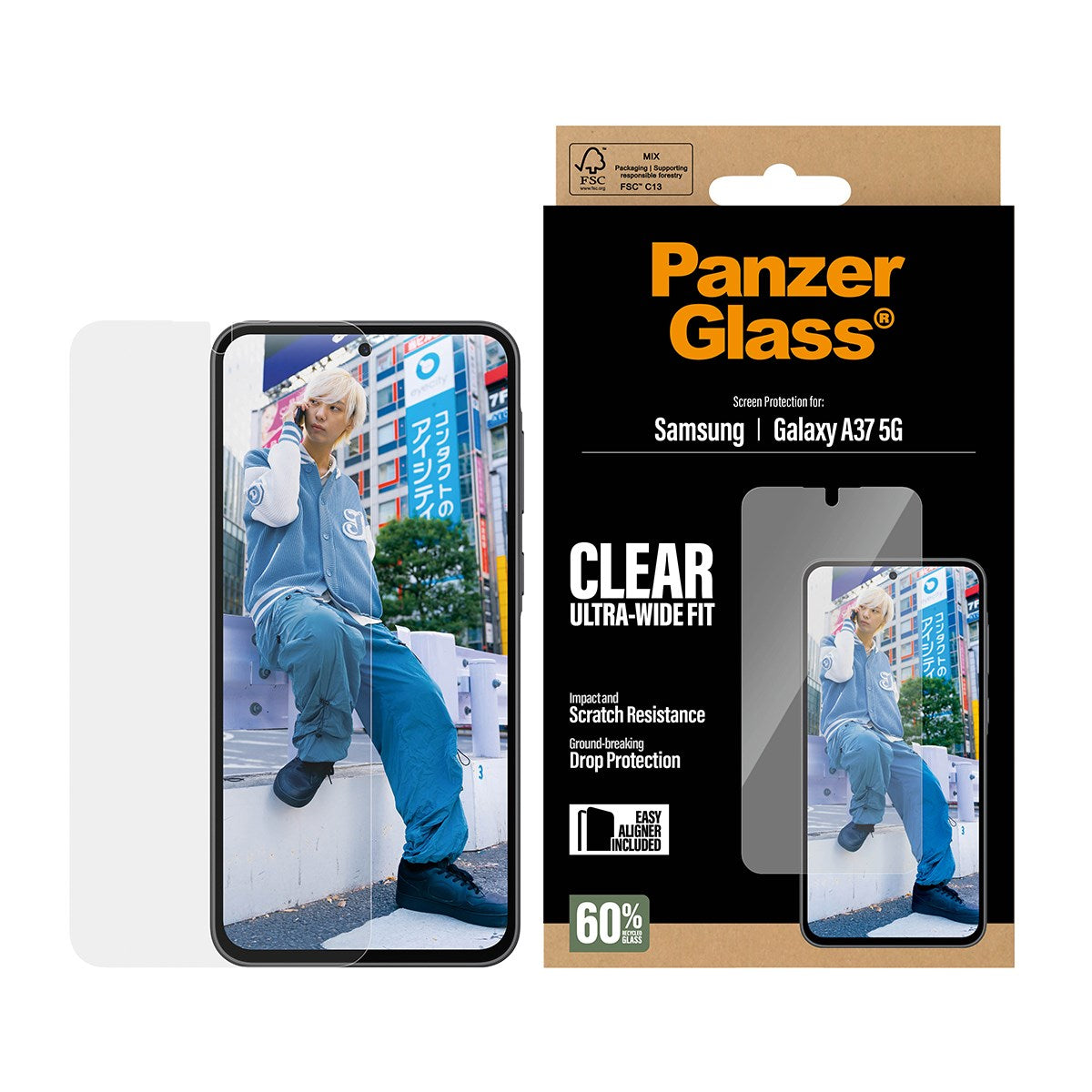 PanzerGlass® Skærmbeskyttelse Samsung Galaxy A37 5G | Ultra-Wide Fit m. EasyAligner
