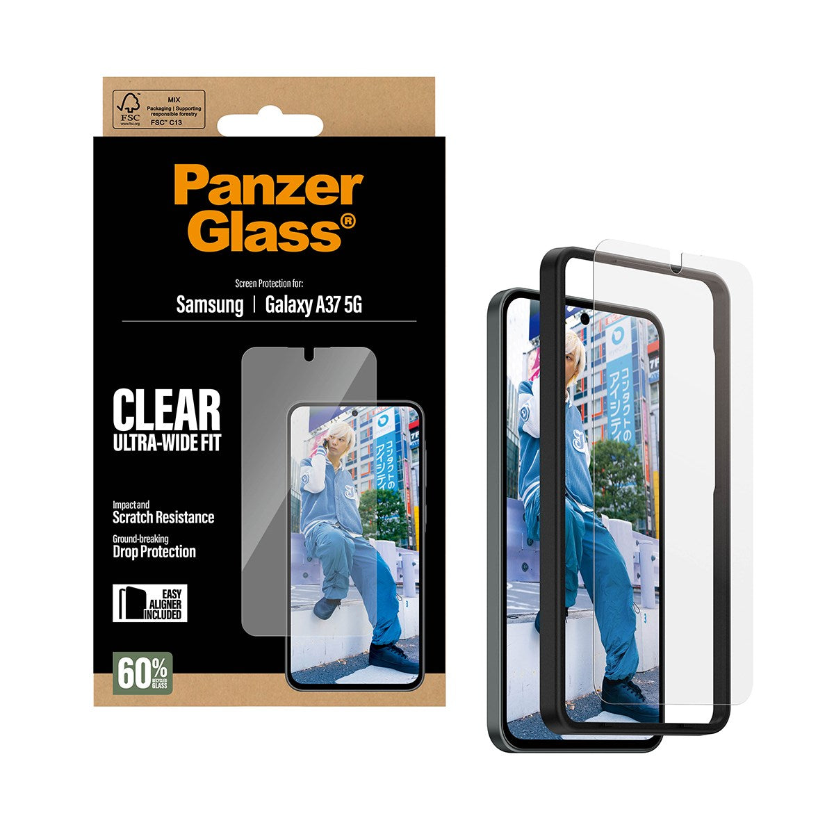 PanzerGlass® Skærmbeskyttelse Samsung Galaxy A37 5G | Ultra-Wide Fit m. EasyAligner
