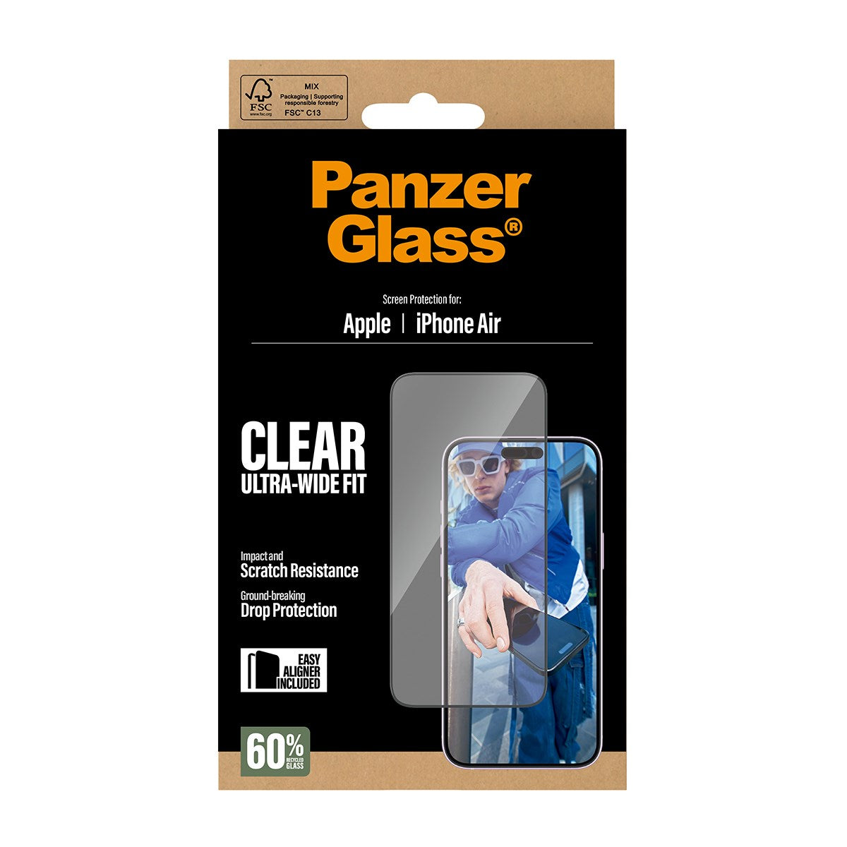 PanzerGlass® Skærmbeskyttelse iPhone Air | Ultra-Wide Fit m. EasyAligner
