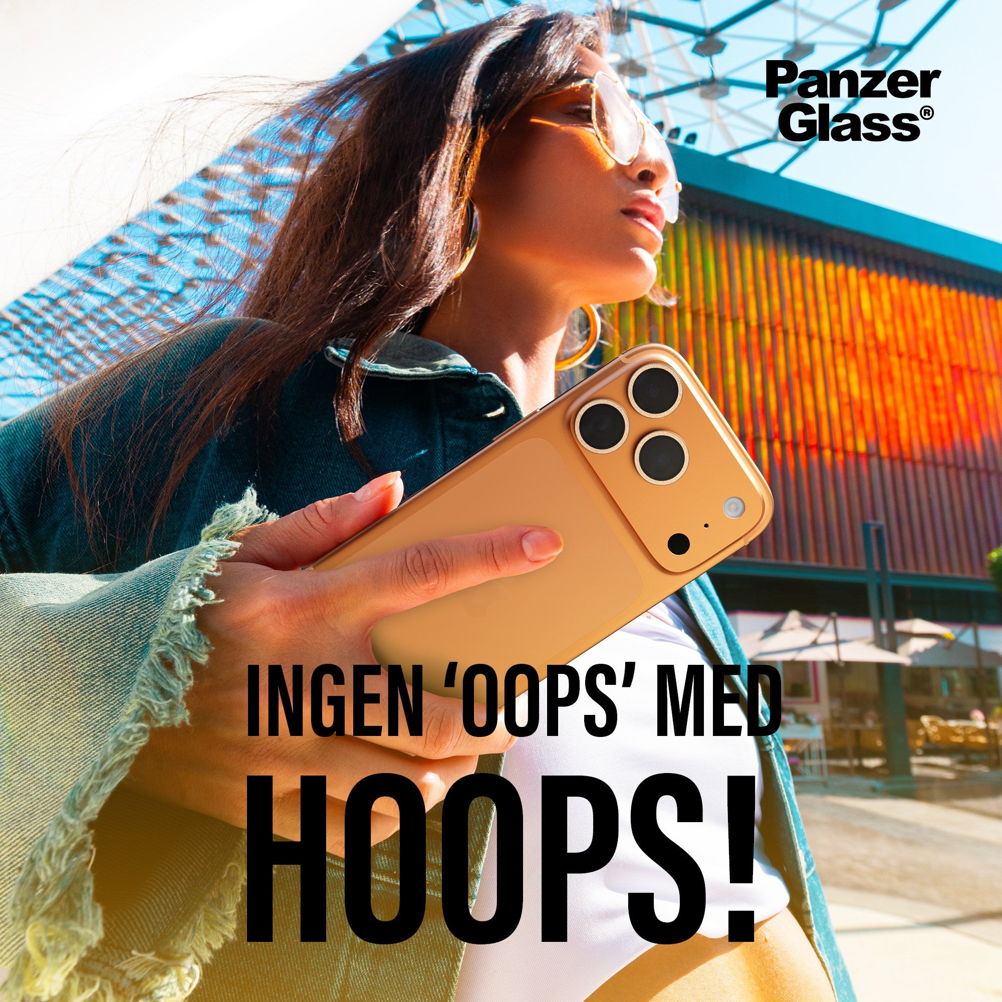 PanzerGlass® Hoops® Kameralinsebeskytter Glitter Guld iPhone Air