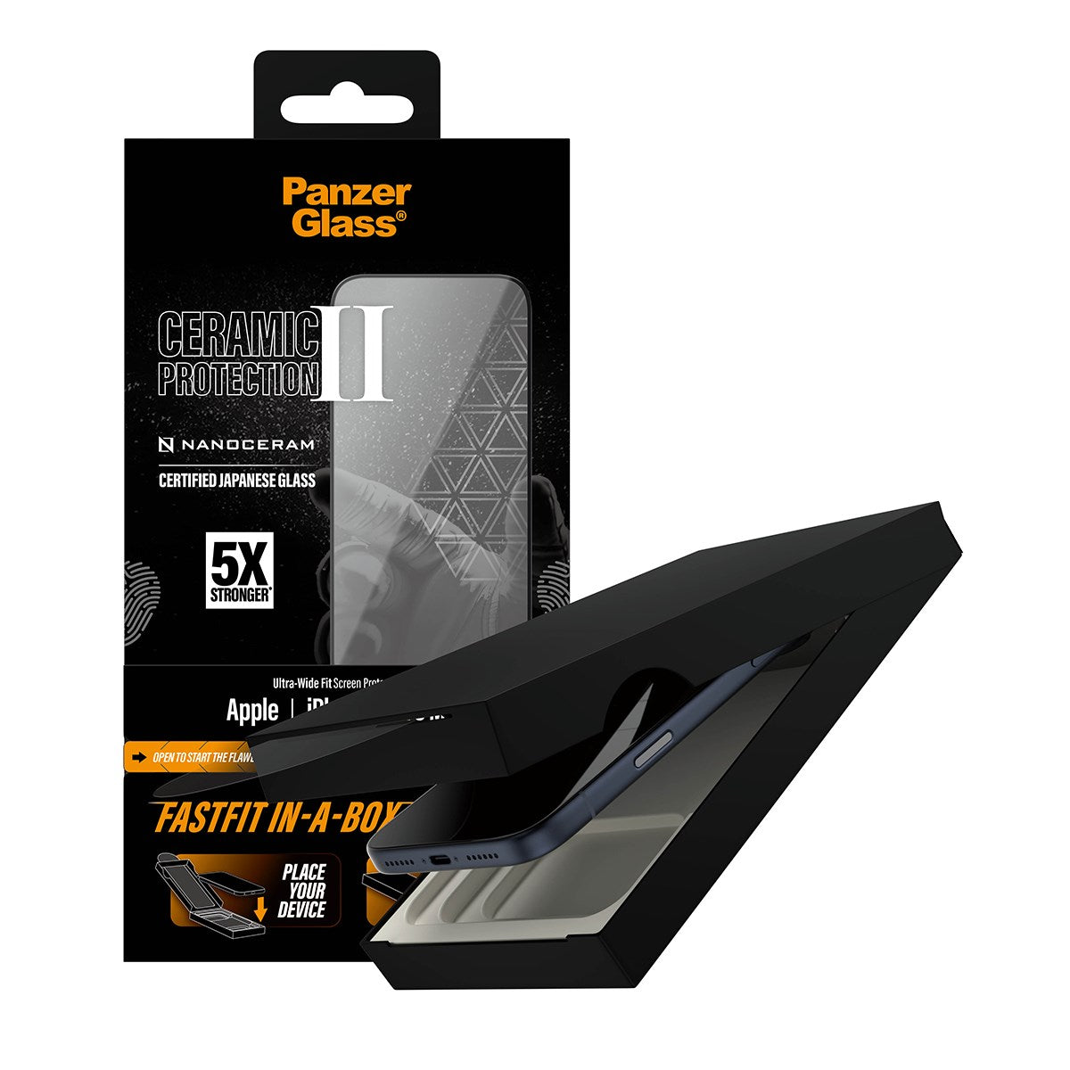 PanzerGlass® Ceramic Skærmbeskyttelse iPhone 17 Pro Max | Ultra-Wide Fit m. FASTFIT IN-A-BOX