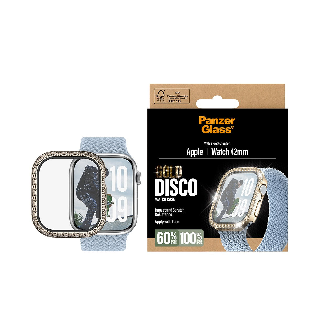PanzerGlass® Skærmbeskyttelse Full body Disco Guld Apple Watch Series 11 | 10 | 42mm