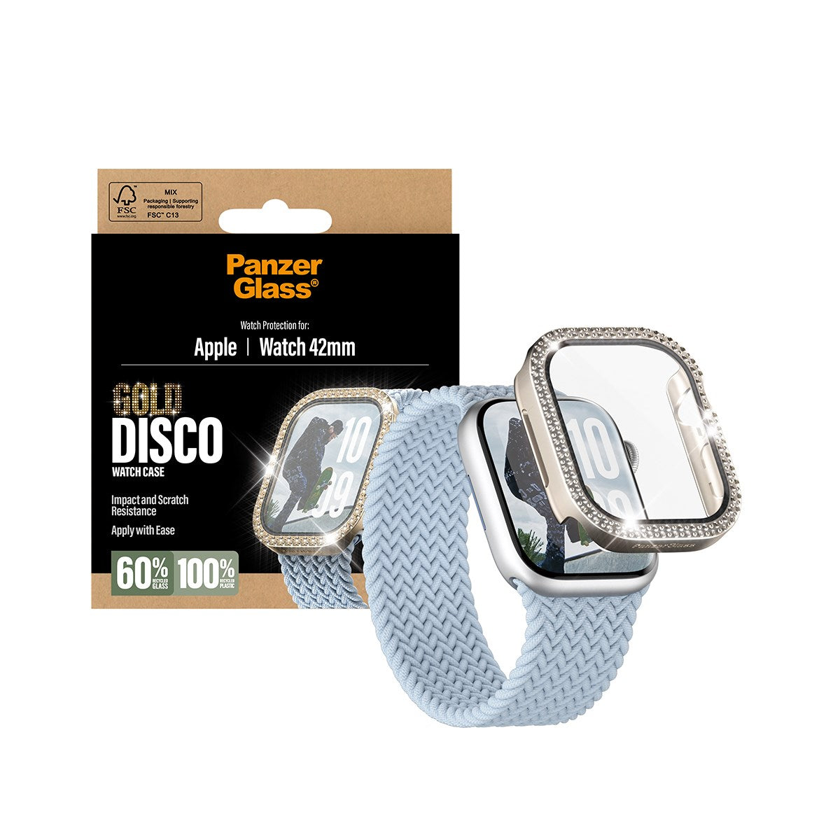 PanzerGlass® Skærmbeskyttelse Full body Disco Guld Apple Watch Series 11 | 10 | 42mm