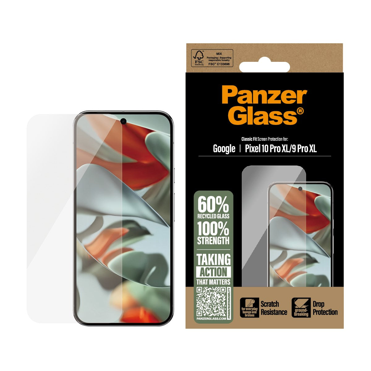 PanzerGlass® Skærmbeskyttelse Google Pixel 10 Pro XL 5G | 9 Pro XL 5G | Classic Fit
