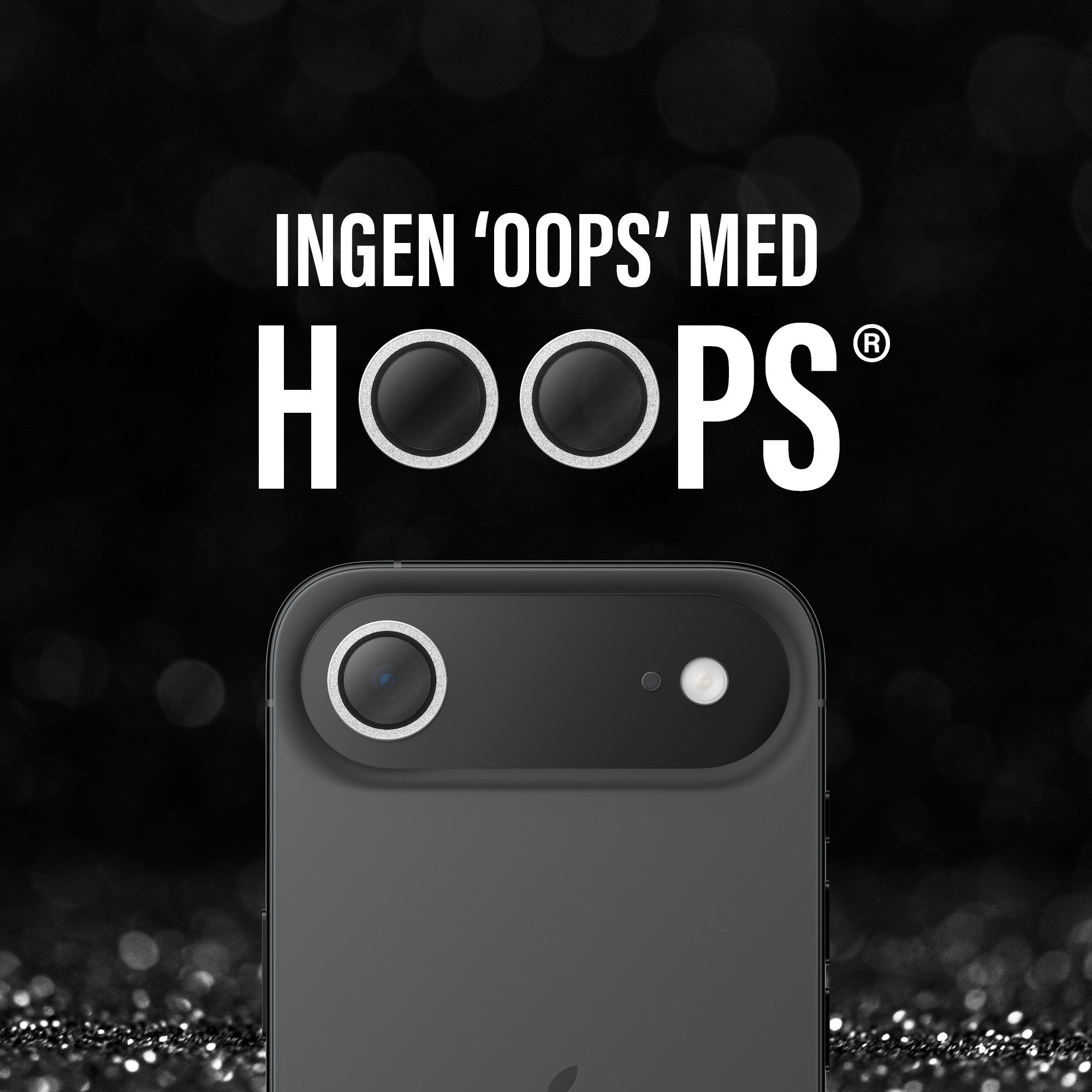 PanzerGlass® Hoops® Kameralinsebeskytter Glitter Sølv iPhone Air