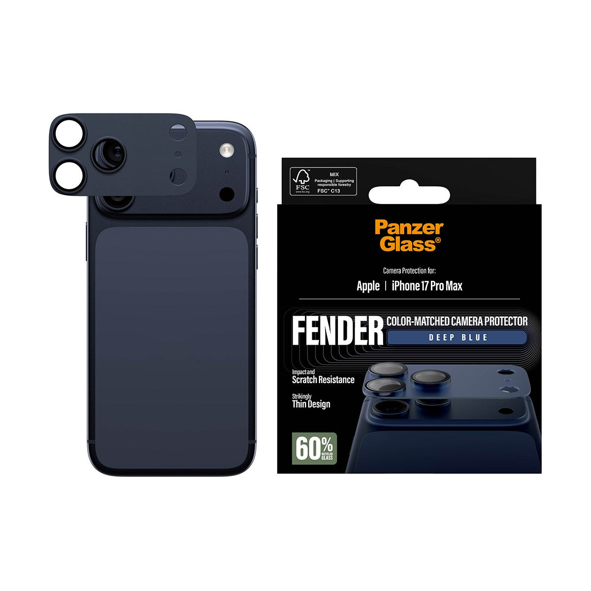 PanzerGlass® Fender Kamerabeskytter Dybblå iPhone 17 Pro Max