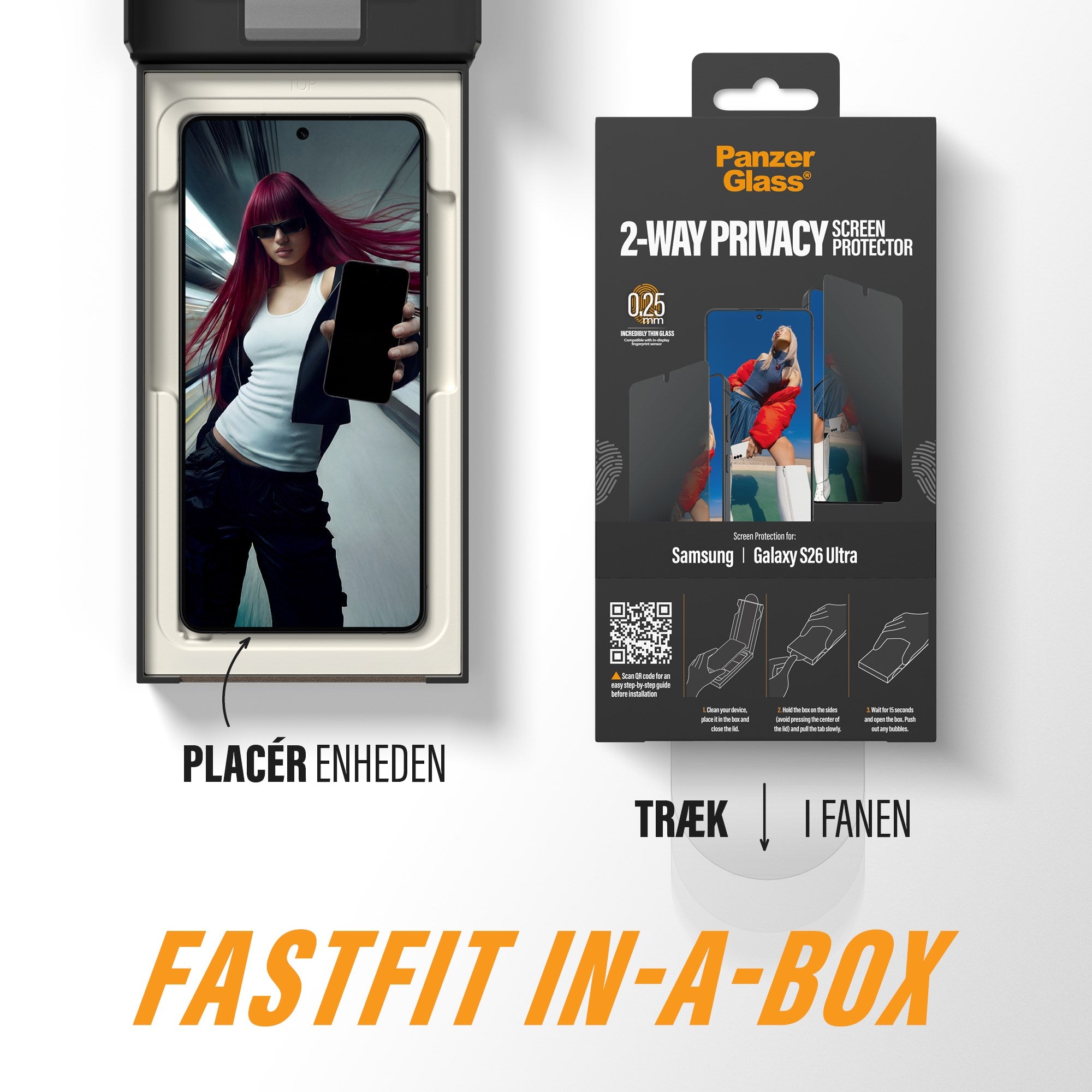 PanzerGlass® 2-Way Privacy Skærmbeskyttelse Samsung Galaxy S26 Ultra | Ultra-Wide Fit m. FASTFIT IN-A-BOX