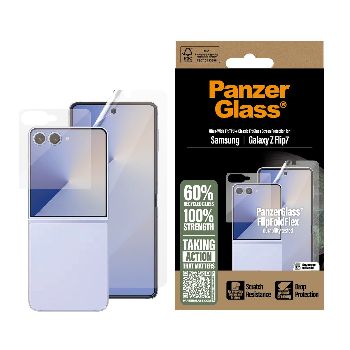 PanzerGlass® Skærmbeskyttelse Samsung Galaxy Z Flip7 | Glas & Film