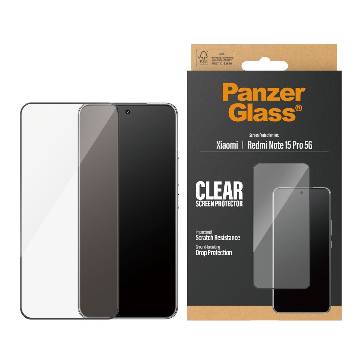 PanzerGlass® Skærmbeskyttelse Xiaomi Redmi Note 15 Pro 5G | Ultra-Wide Fit