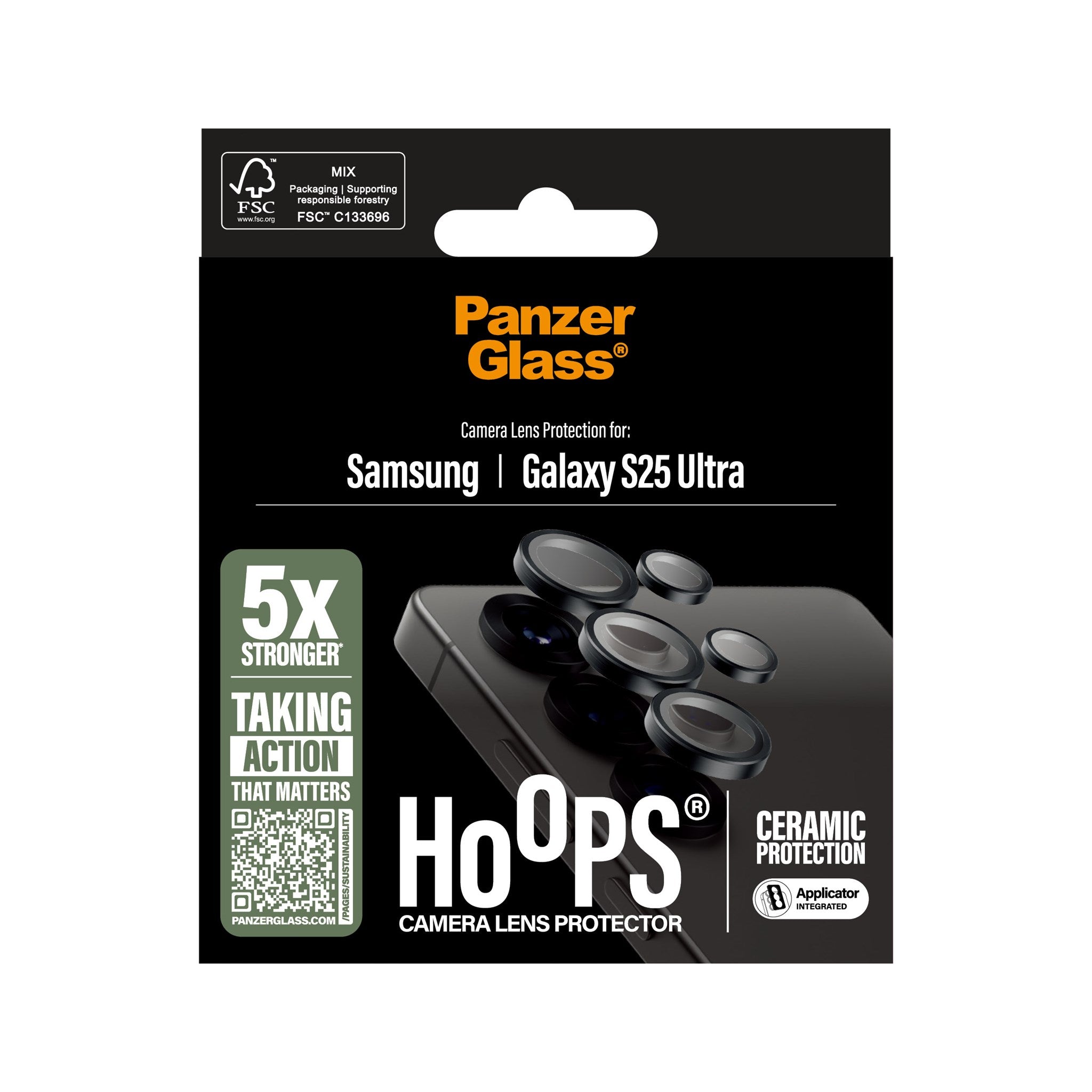 PanzerGlass® Hoops® Ceramic Kameralinsebeskytter Samsung Galaxy S25 Ultra