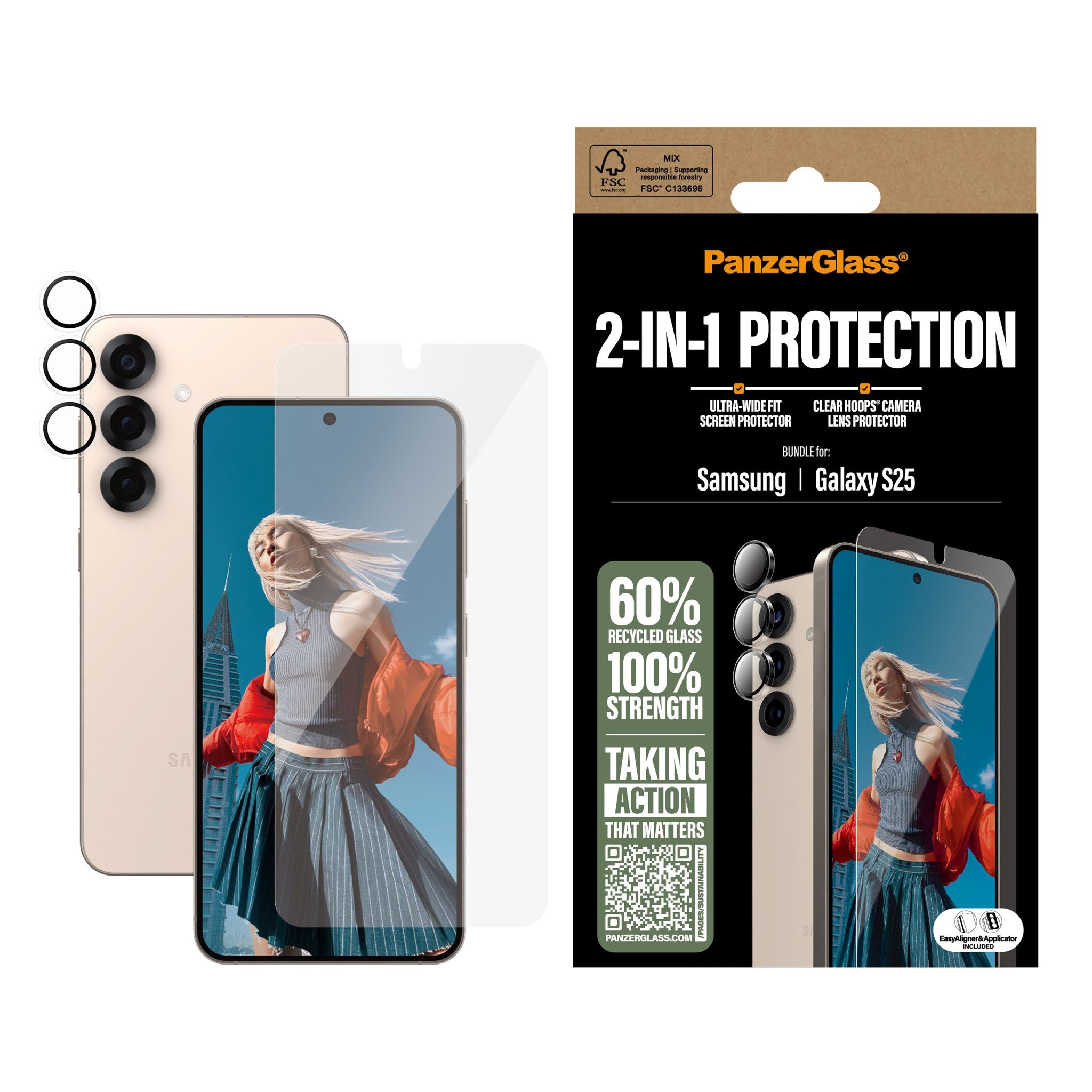 PanzerGlass® 2-in-1 Pakke Samsung Galaxy S25