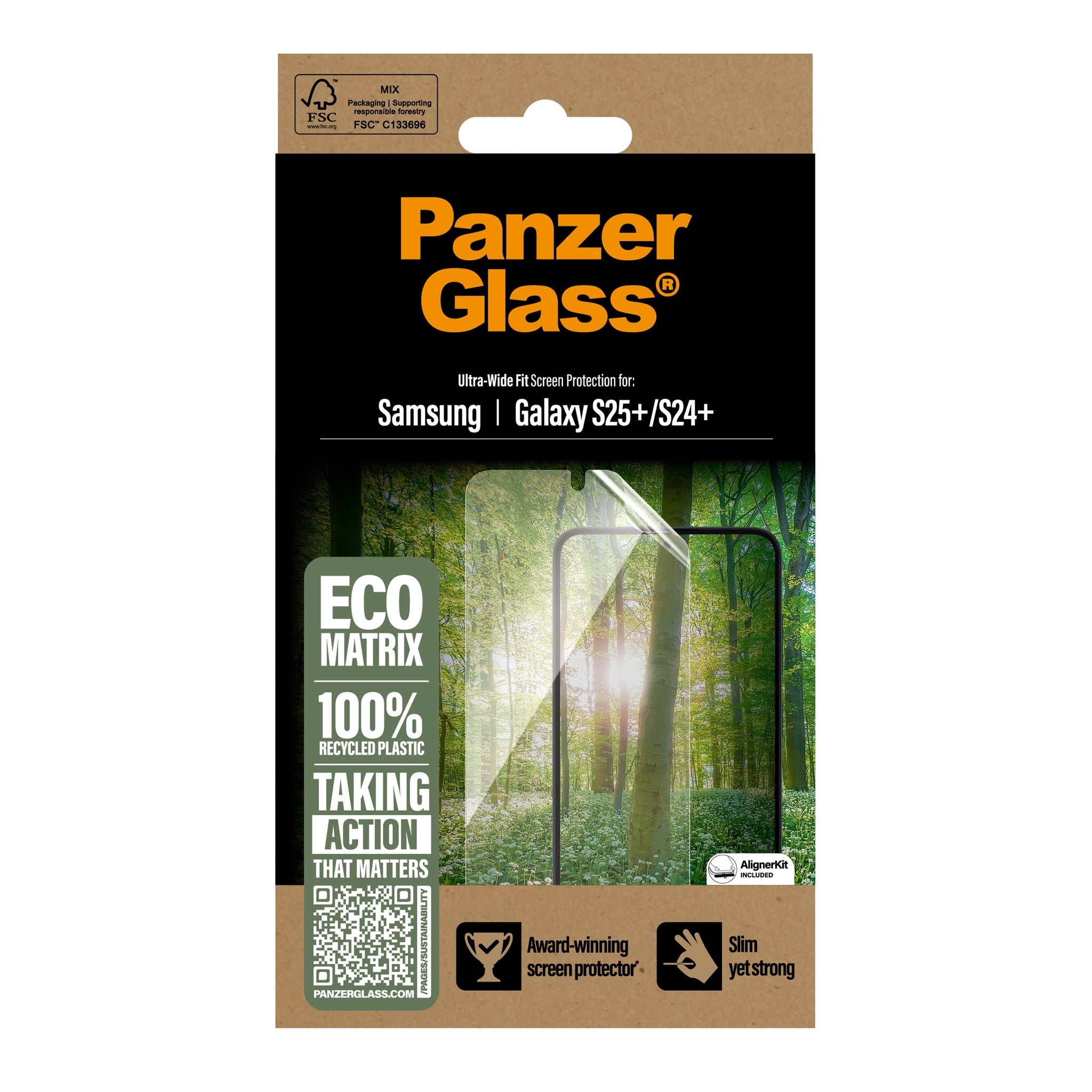 PanzerGlass® ECO MATRIX Skærmbeskyttelse Samsung Galaxy S25+ | S24+ | Ultra-Wide Fit