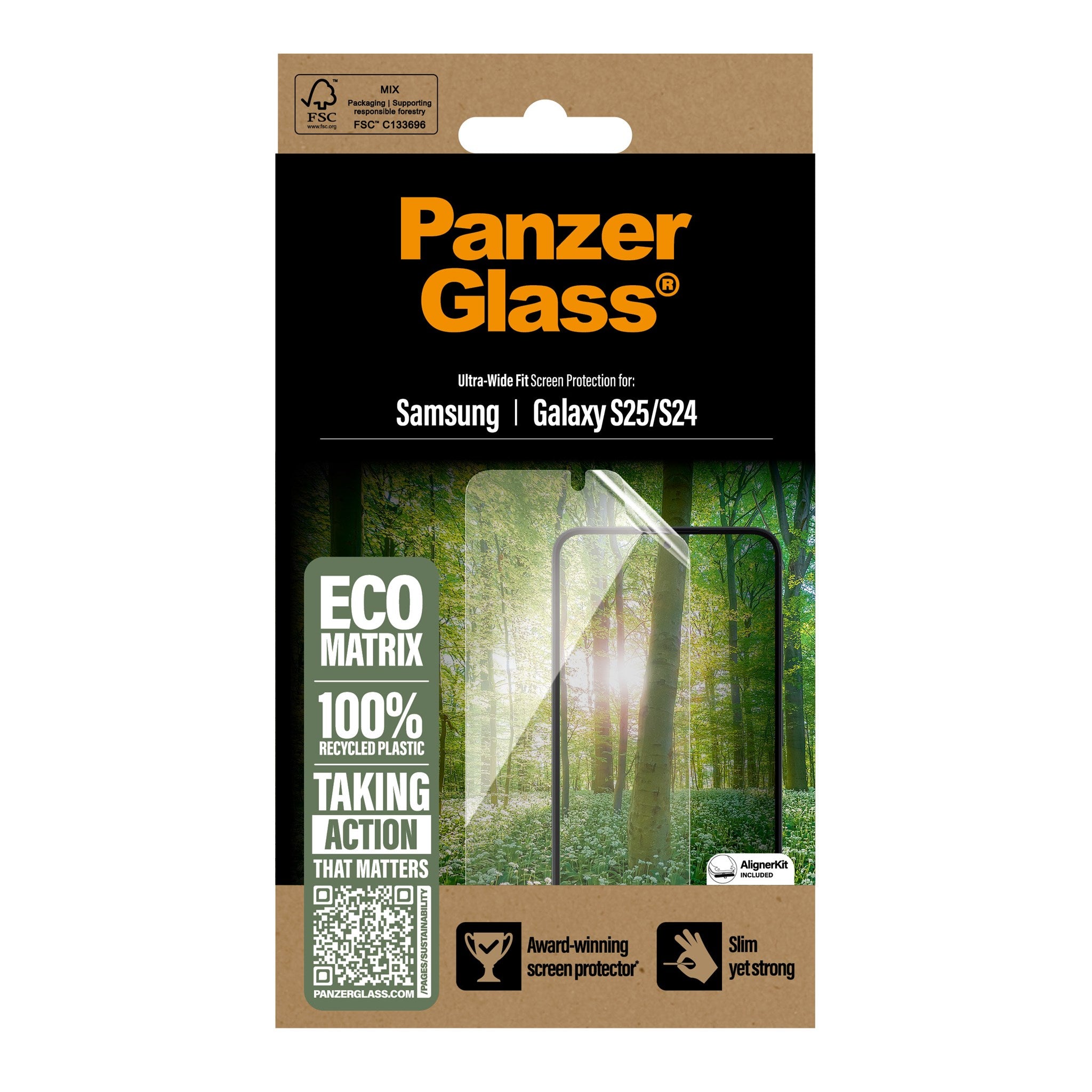 PanzerGlass® ECO MATRIX Skærmbeskyttelse Samsung Galaxy S25 | S24 | Ultra-Wide Fit