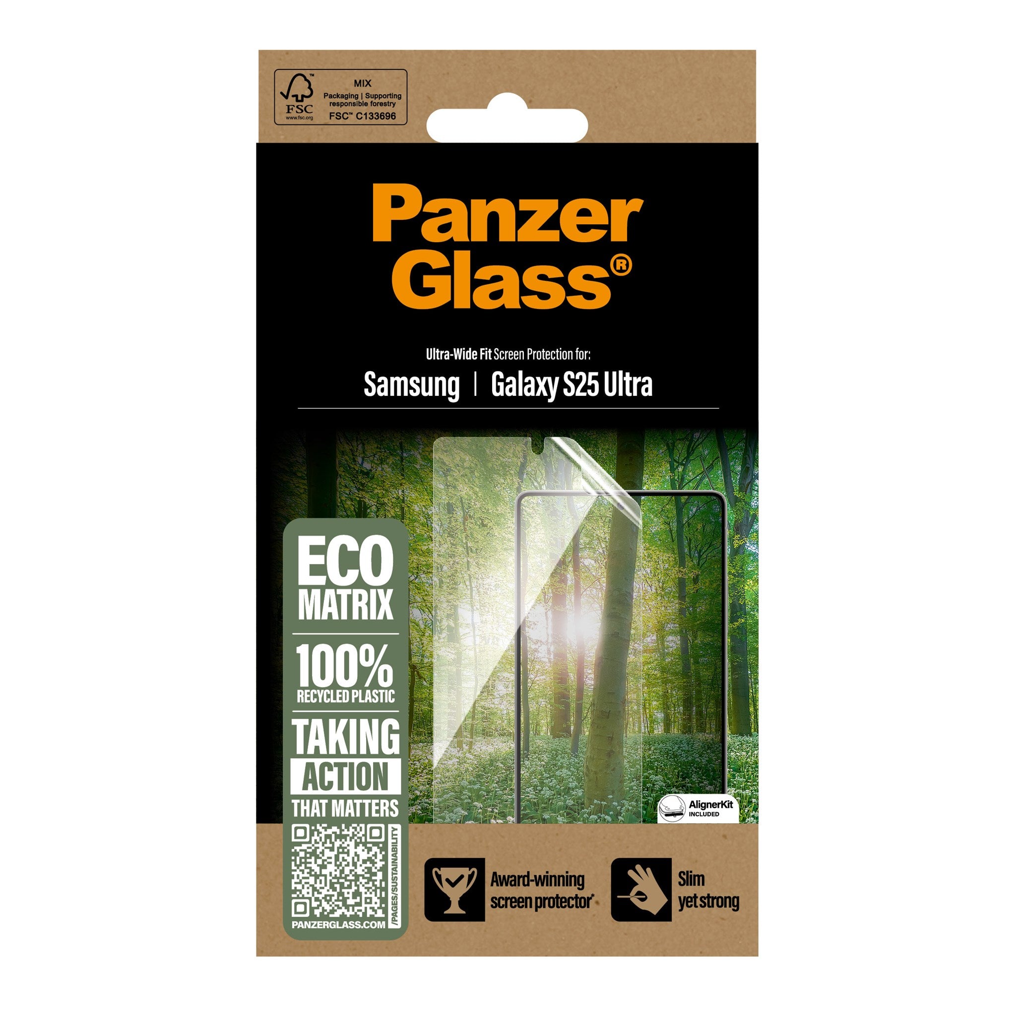 PanzerGlass® ECO MATRIX Skærmbeskyttelse Samsung Galaxy S25 Ultra | Ultra-Wide Fit