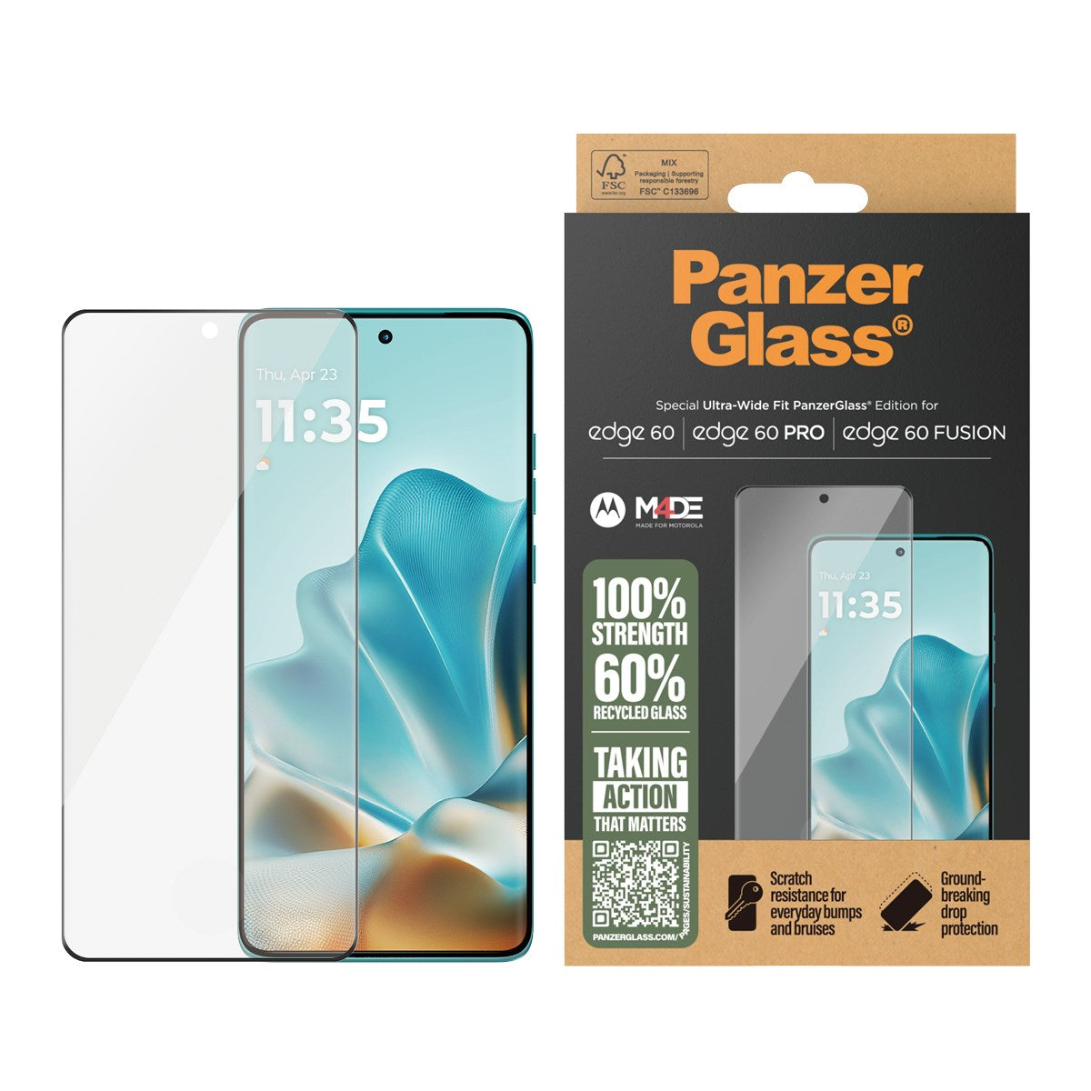 PanzerGlass® Skærmbeskyttelse Motorola Edge 60 Pro | 60 | 60 Fusion | Ultra-Wide Fit