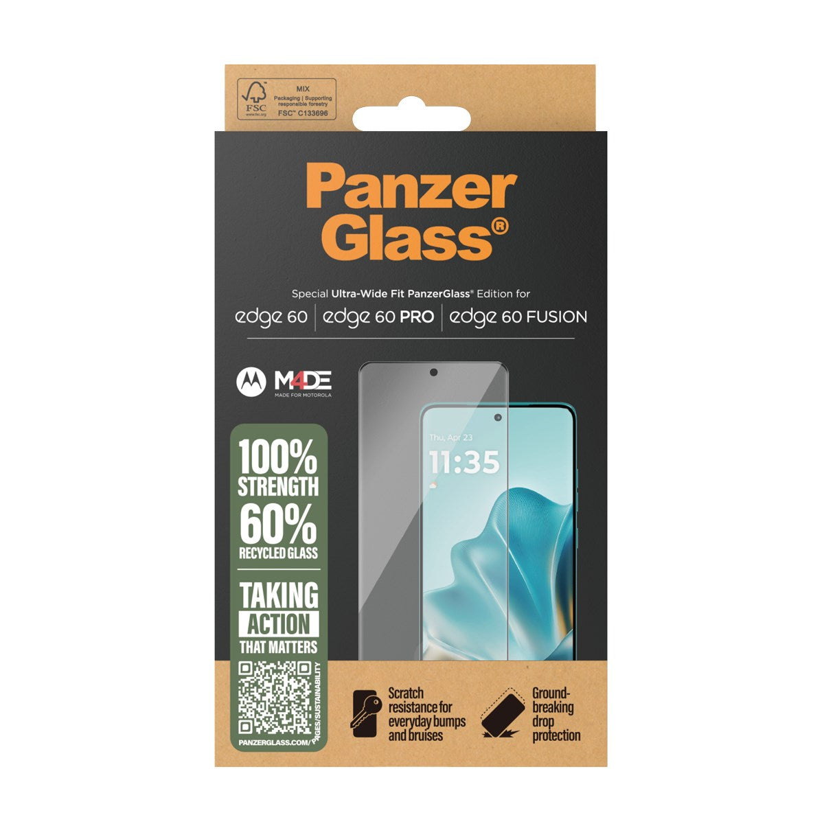 PanzerGlass® Skærmbeskyttelse Motorola Edge 60 Pro | 60 | 60 Fusion | Ultra-Wide Fit