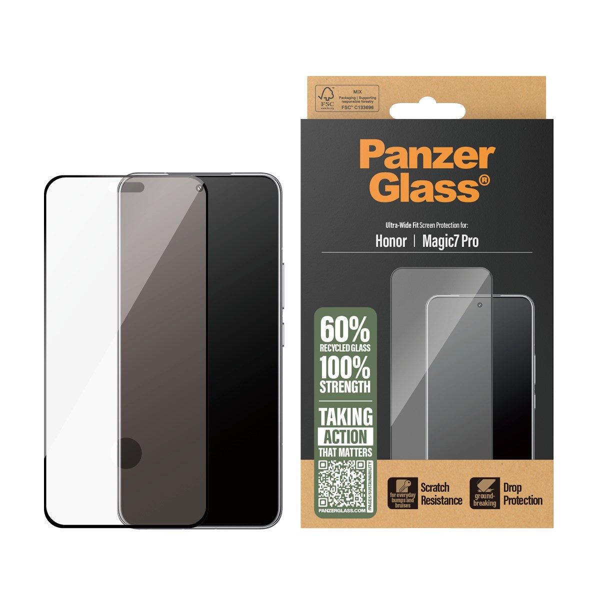PanzerGlass® Skærmbeskyttelse Honor Magic7 Pro | Ultra-Wide Fit