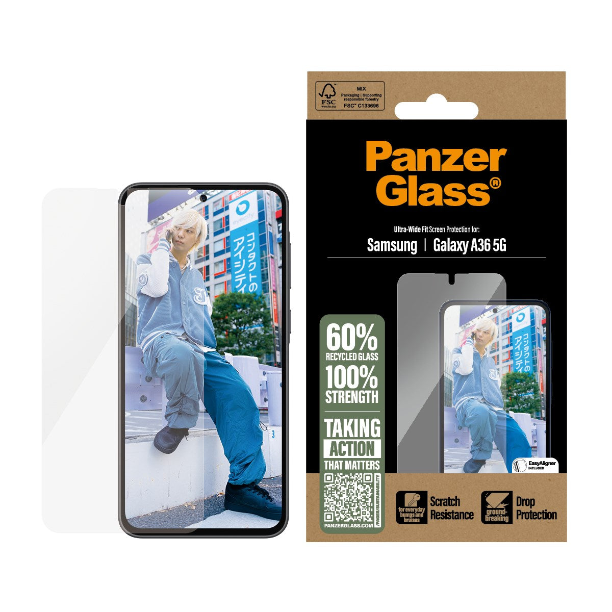 PanzerGlass® Skærmbeskyttelse Samsung Galaxy A36 5G | Ultra-Wide Fit