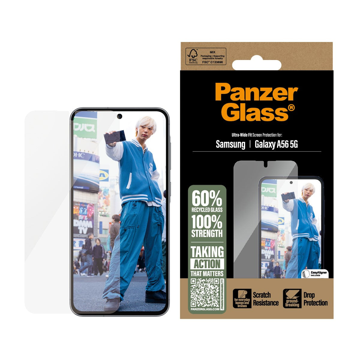 PanzerGlass® Skærmbeskyttelse Samsung Galaxy A56 5G | Ultra-Wide Fit m. EasyAligner