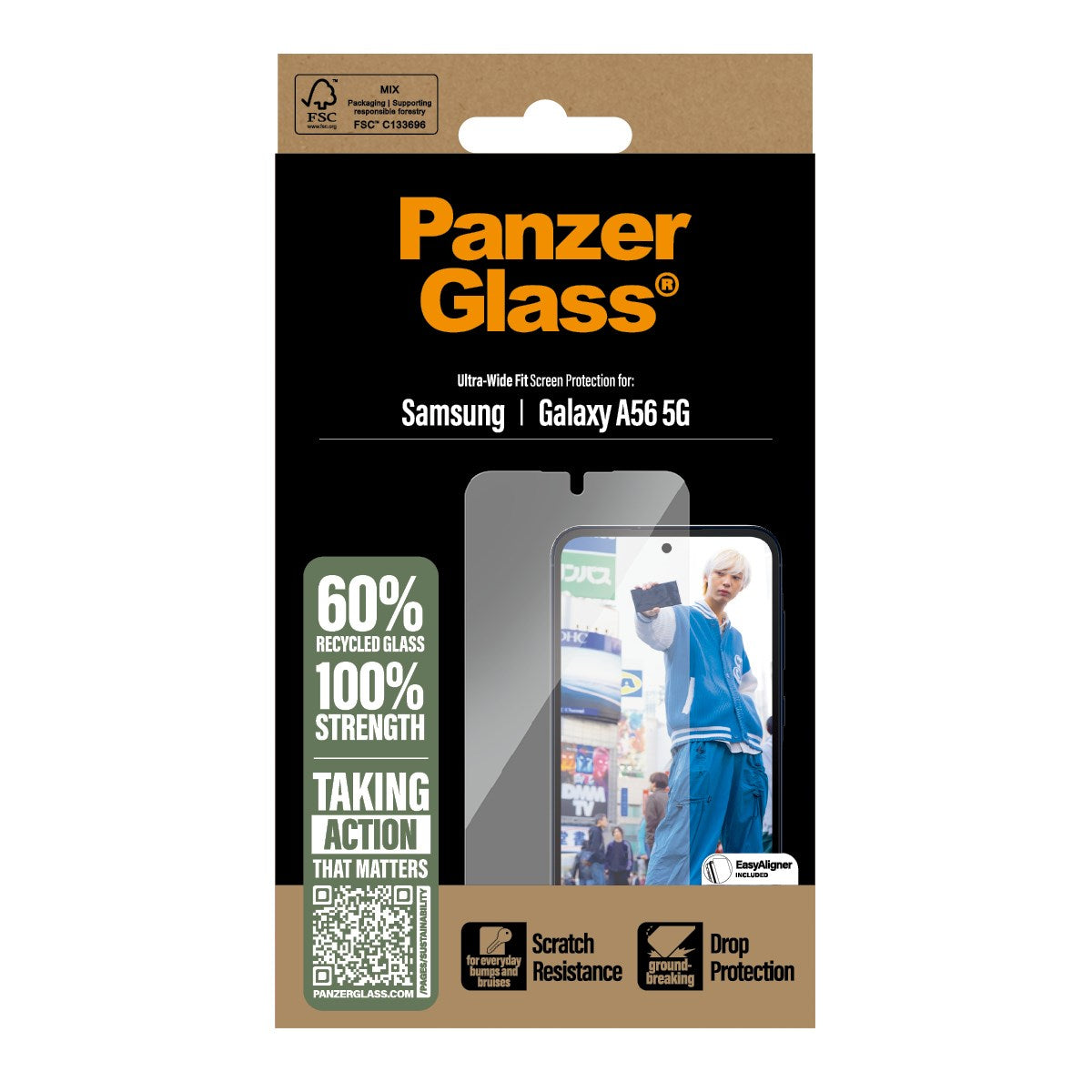 PanzerGlass® Skærmbeskyttelse Samsung Galaxy A56 5G | Ultra-Wide Fit m. EasyAligner