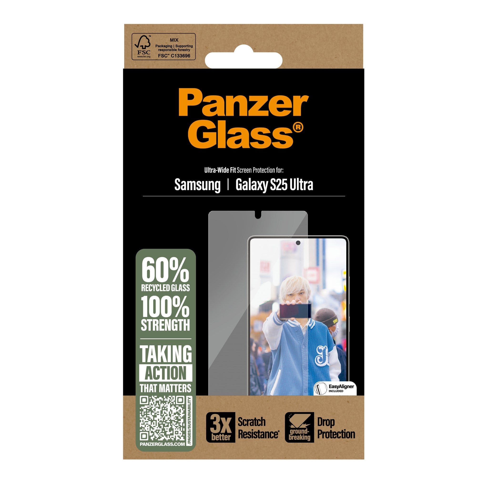 PanzerGlass® Skærmbeskyttelse Samsung Galaxy S25 Ultra | Ultra-Wide Fit