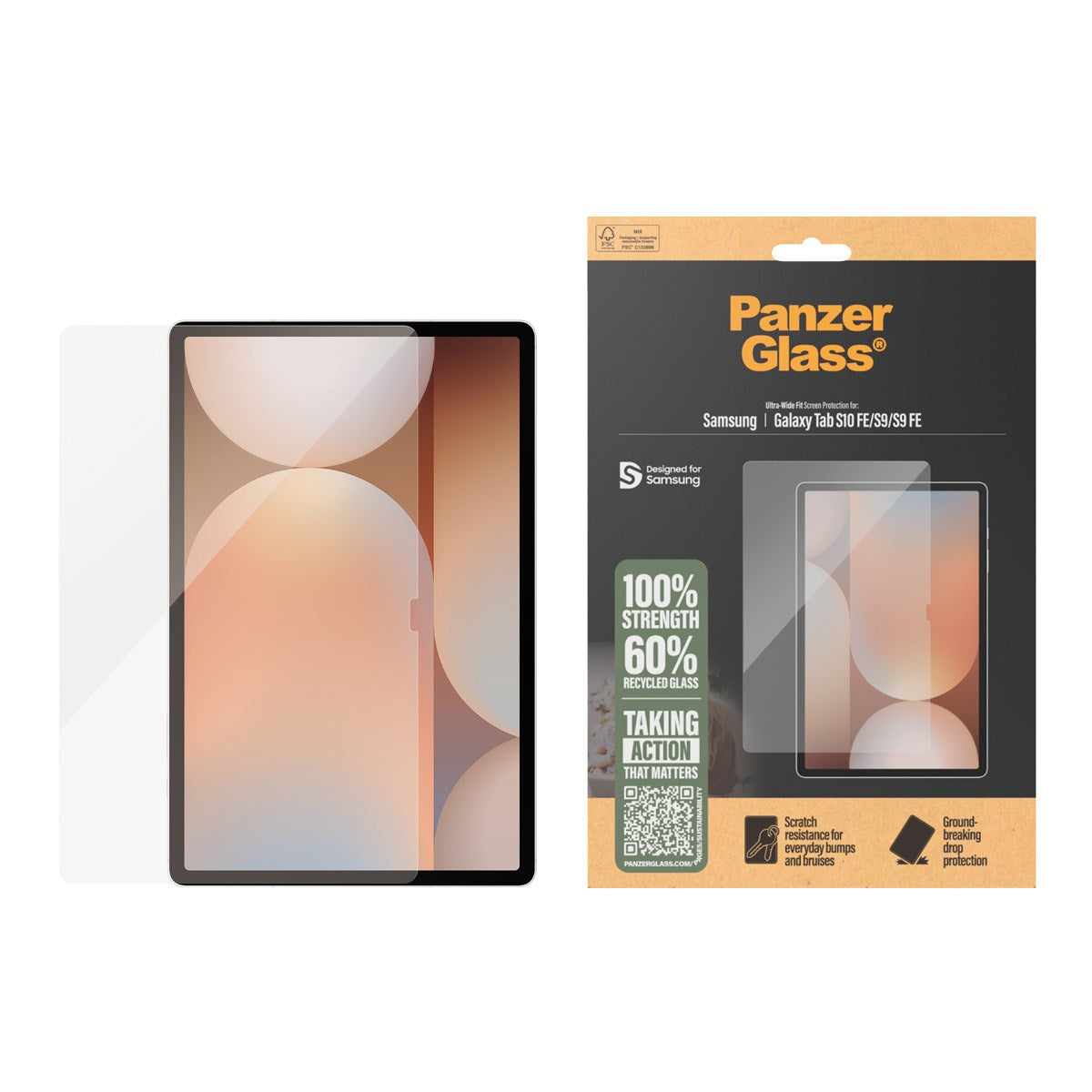PanzerGlass® Skærmbeskyttelse Samsung Galaxy Tab S10 FE | S9 | S9 FE | Ultra-Wide Fit