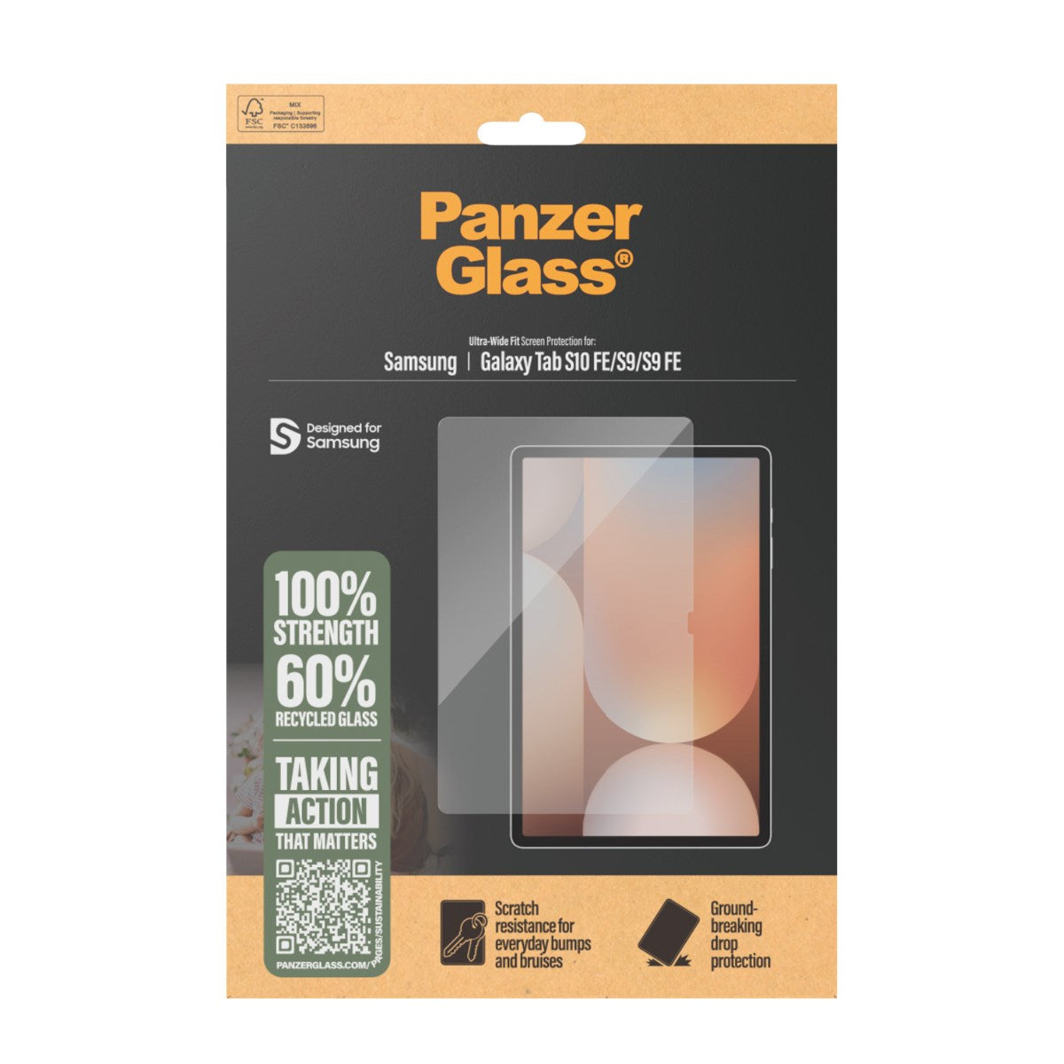 PanzerGlass® Skærmbeskyttelse Samsung Galaxy Tab S10 FE | S9 | S9 FE | Ultra-Wide Fit