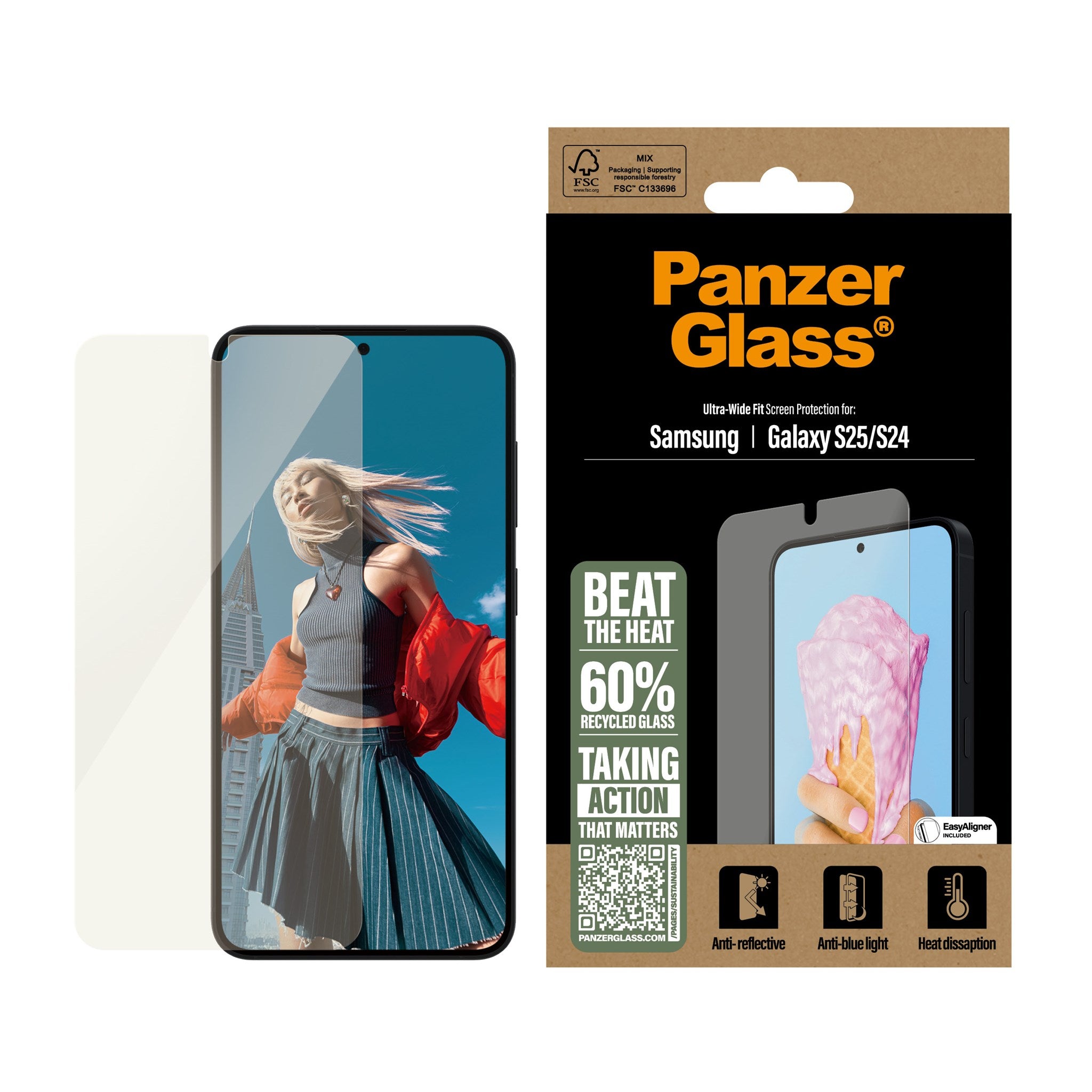 PanzerGlass® All-in-One Skærmbeskyttelse Samsung Galaxy S25 | S24 | Ultra Wide Fit