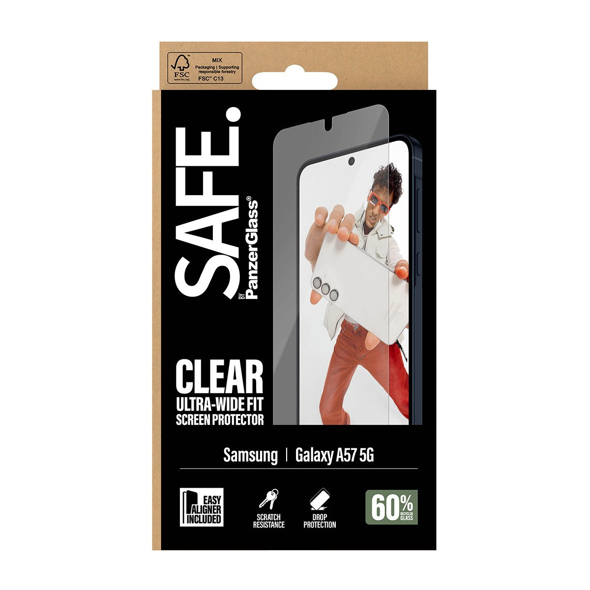 SAFE. by PanzerGlass® Skærmbeskyttelse Samsung Galaxy A57 5G | Ultra-Wide Fit m. EasyAligner