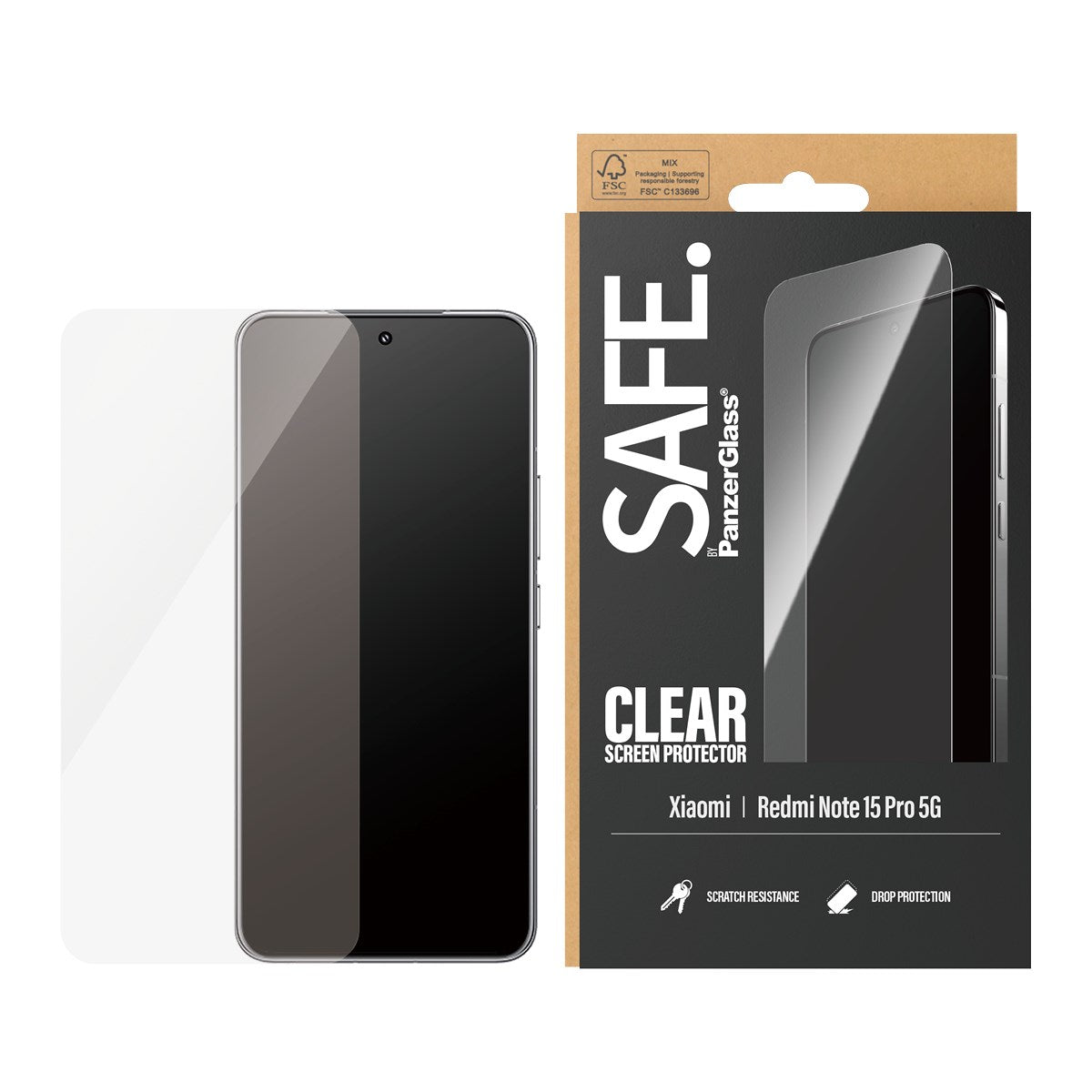 SAFE. by PanzerGlass® Skærmbeskyttelse Xiaomi Redmi Note 15 Pro 5G | Ultra-Wide Fit