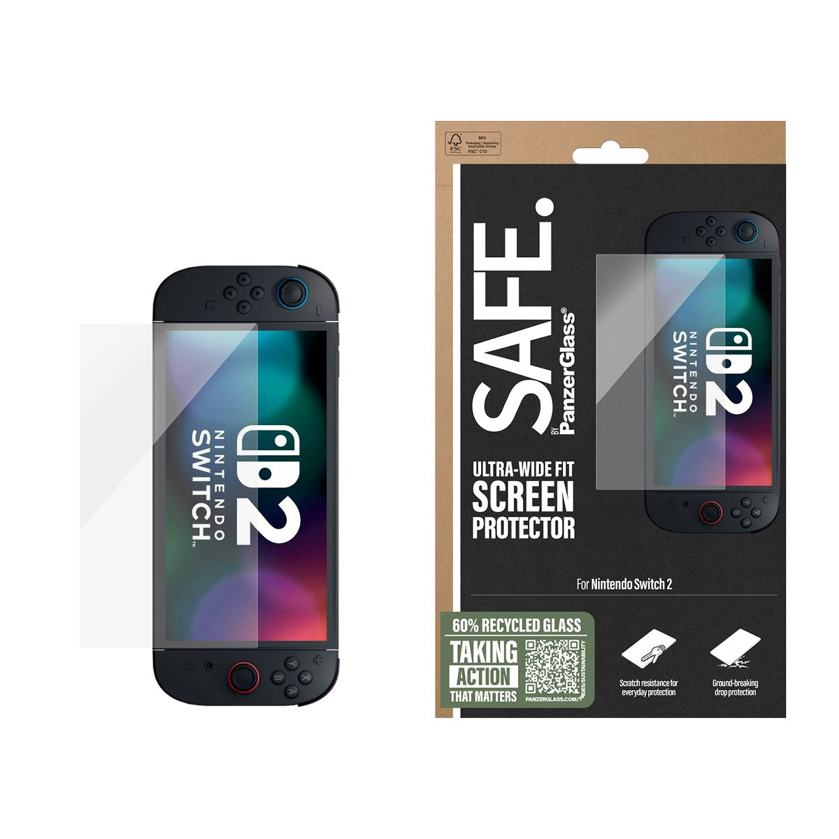 SAFE. by PanzerGlass® Skærmbeskyttelse Nintendo Switch 2 | Ultra-Wide Fit