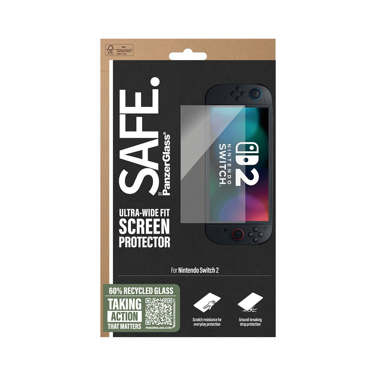 SAFE. by PanzerGlass® Skærmbeskyttelse Nintendo Switch 2 | Ultra-Wide Fit