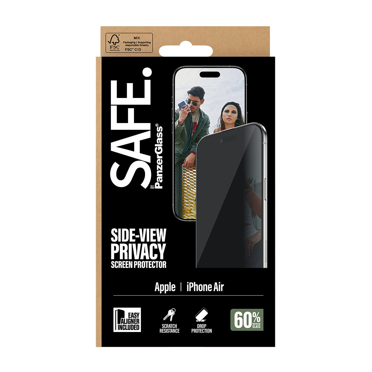 SAFE. by PanzerGlass® Privacy Skærmbeskyttelse iPhone Air | Ultra-Wide Fit m. EasyAligner