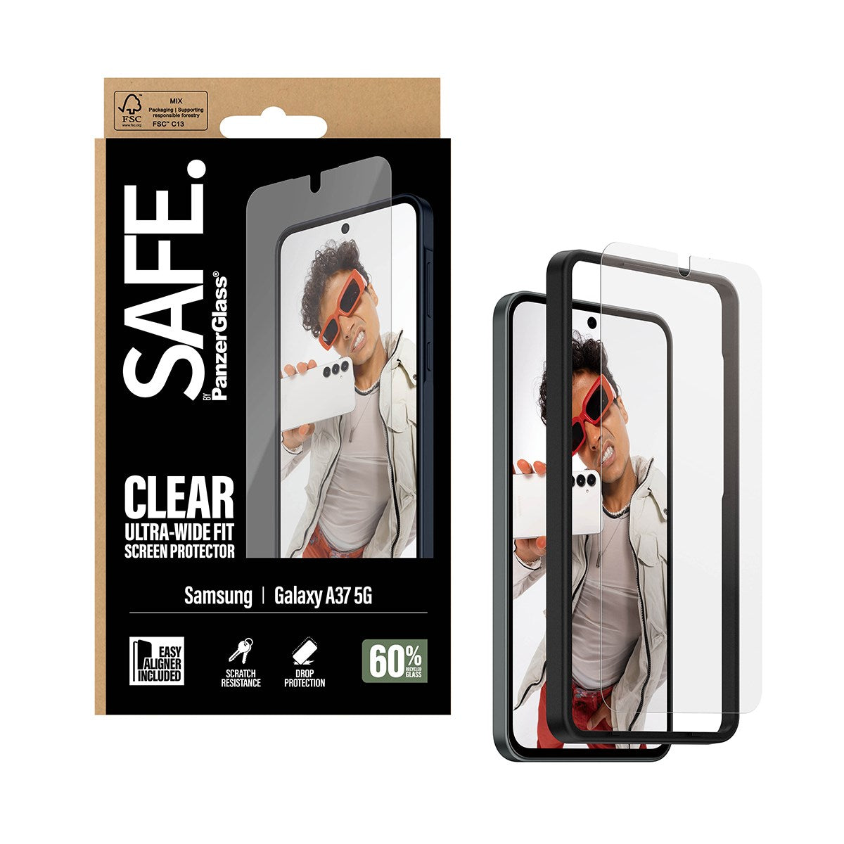 SAFE. by PanzerGlass® Skærmbeskyttelse Samsung Galaxy A37 5G | Ultra-Wide Fit m. EasyAligner