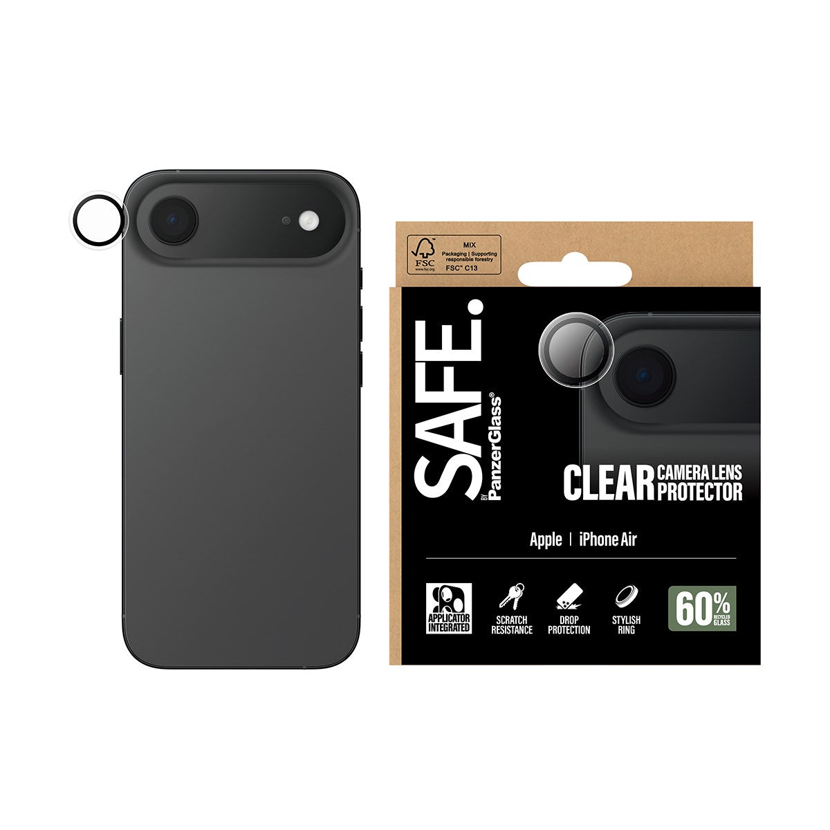 SAFE. by PanzerGlass® Kameralinsebeskytter Transparent iPhone Air