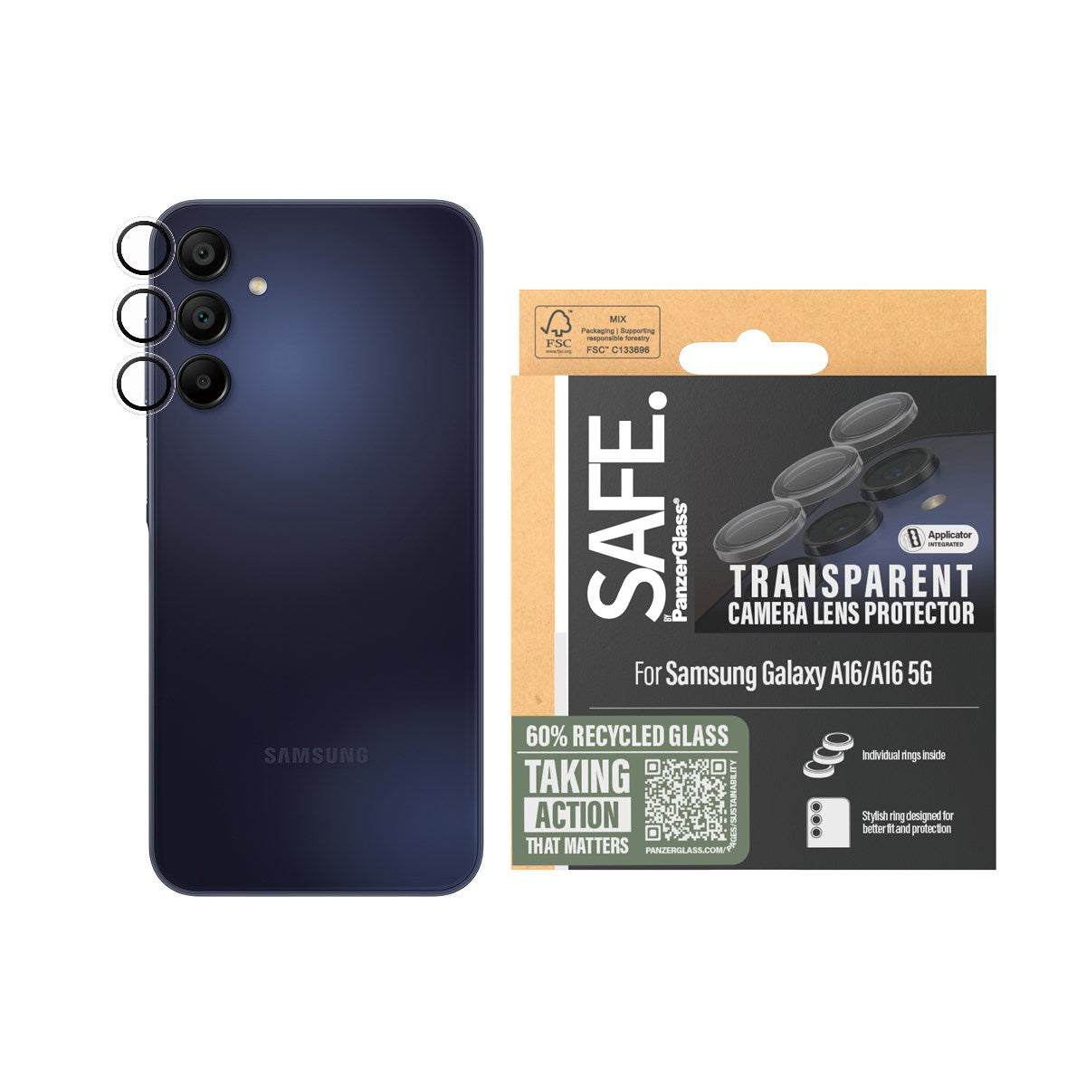 SAFE. by PanzerGlass® Kameralinsebeskytter Transparent Samsung Galaxy A16 4G | A16 5G