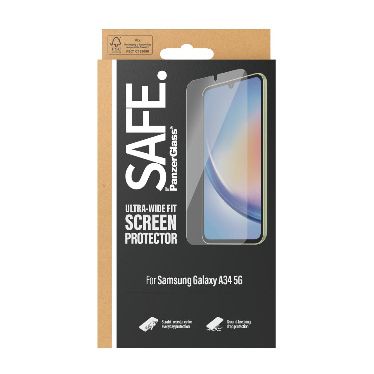 SAFE. by PanzerGlass® Skærmbeskyttelse Samsung Galaxy A34 5G | Ultra-Wide Fit