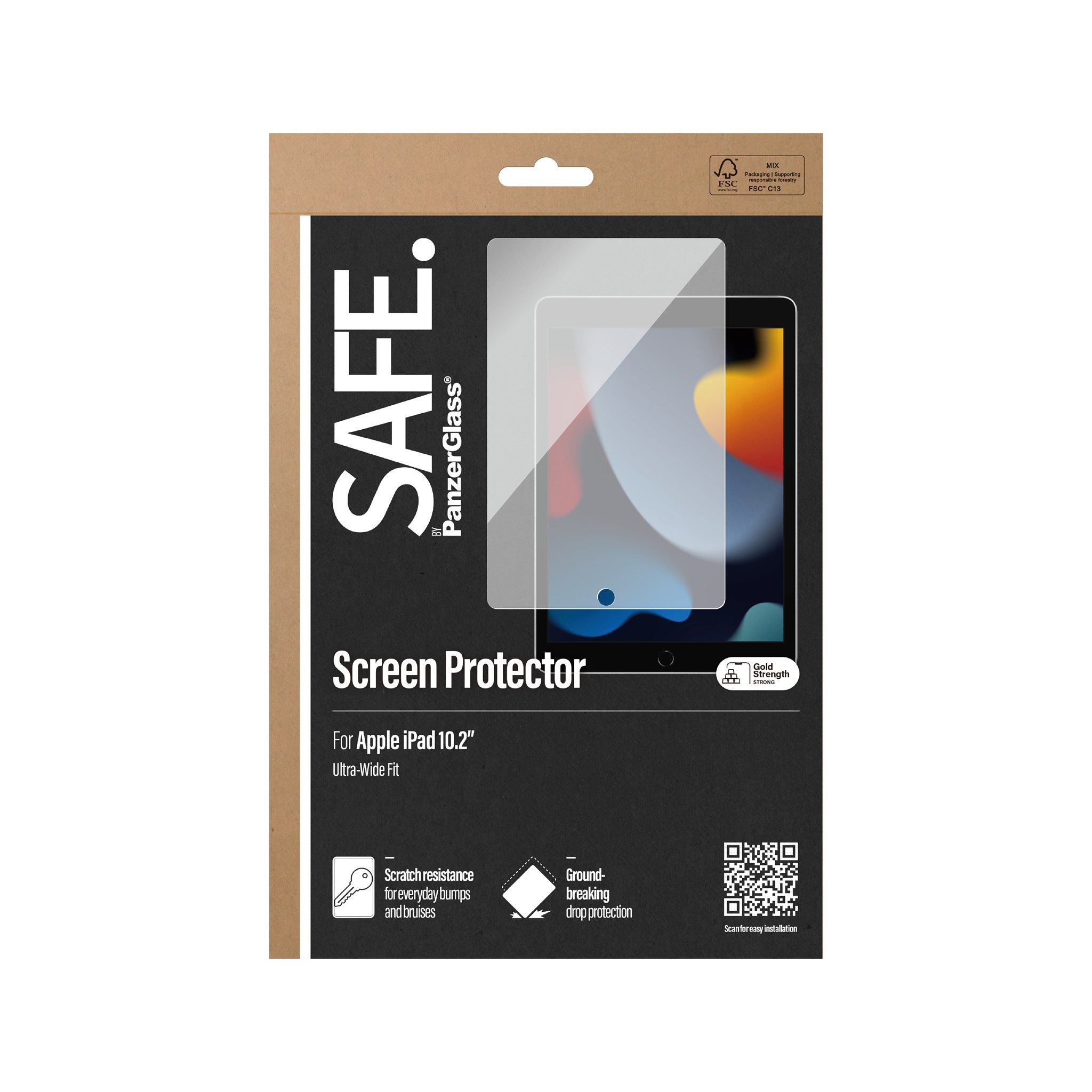 SAFE. by PanzerGlass® Skærmbeskyttelse iPad 10.2'' (2019-2021) | Ultra-Wide Fit