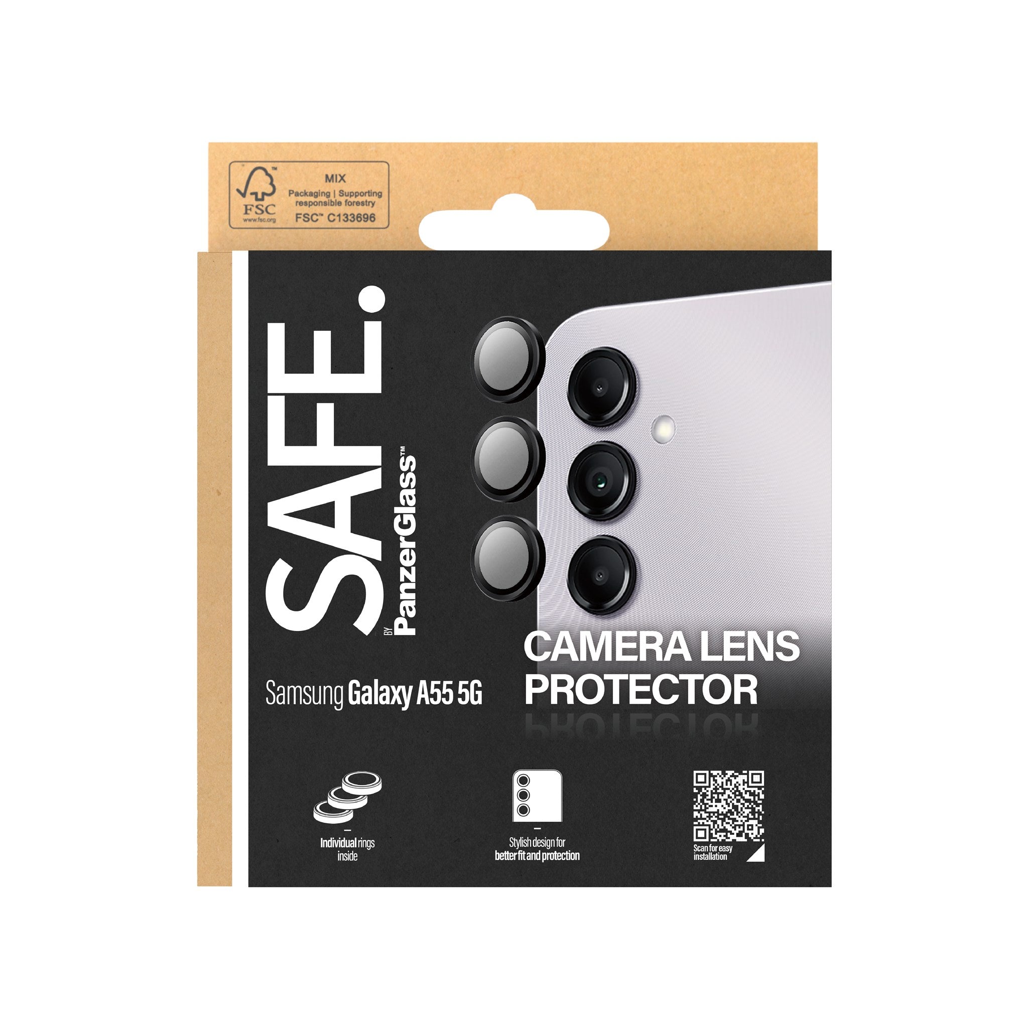 SAFE. by PanzerGlass® Kameralinsebeskytter Sort Samsung Galaxy A55 5G